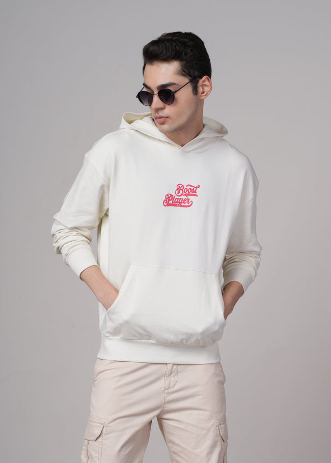 Mens Beige Cotton Regular Hoodie