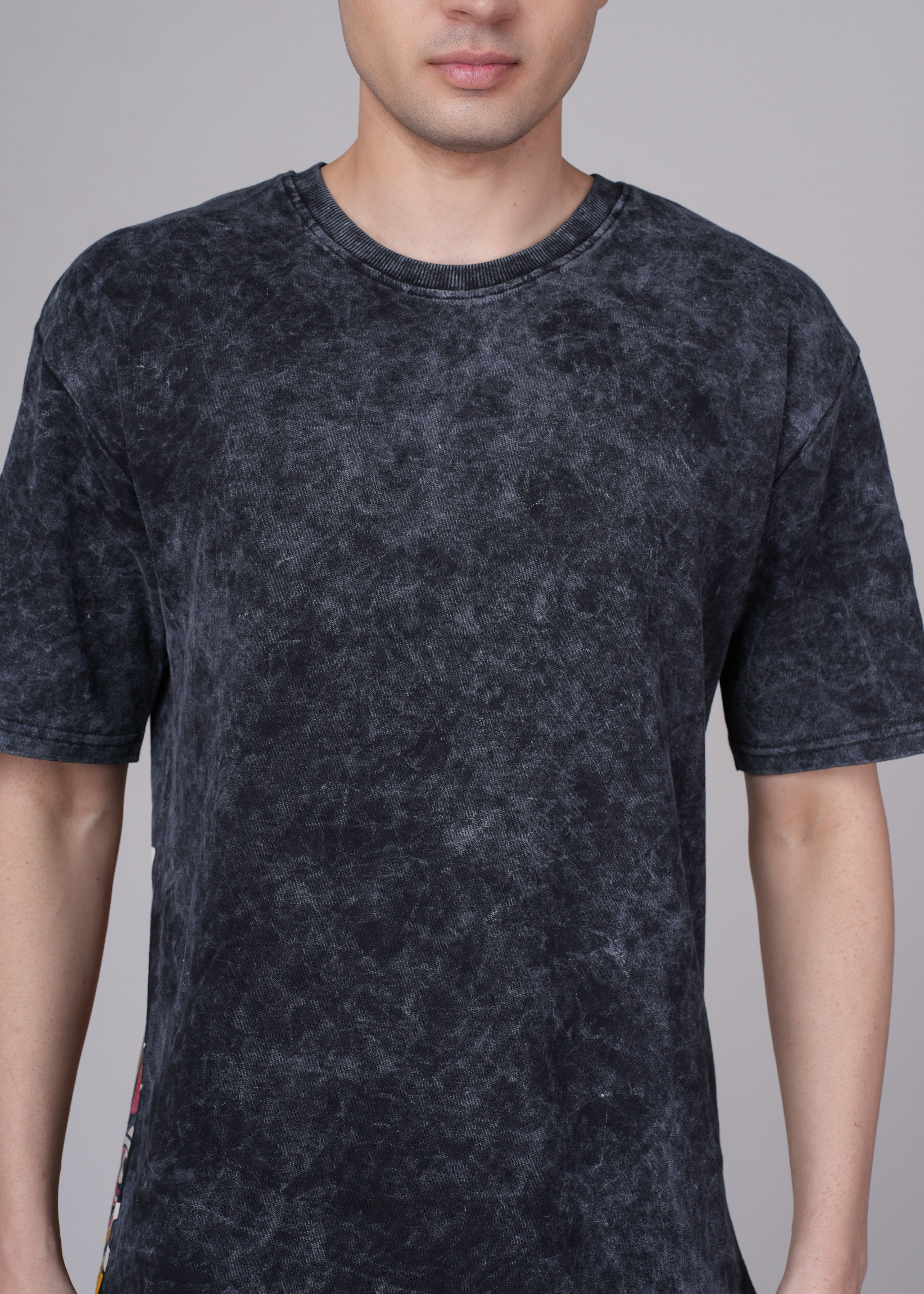 Mens Black Cotton Oversized T-Shirt