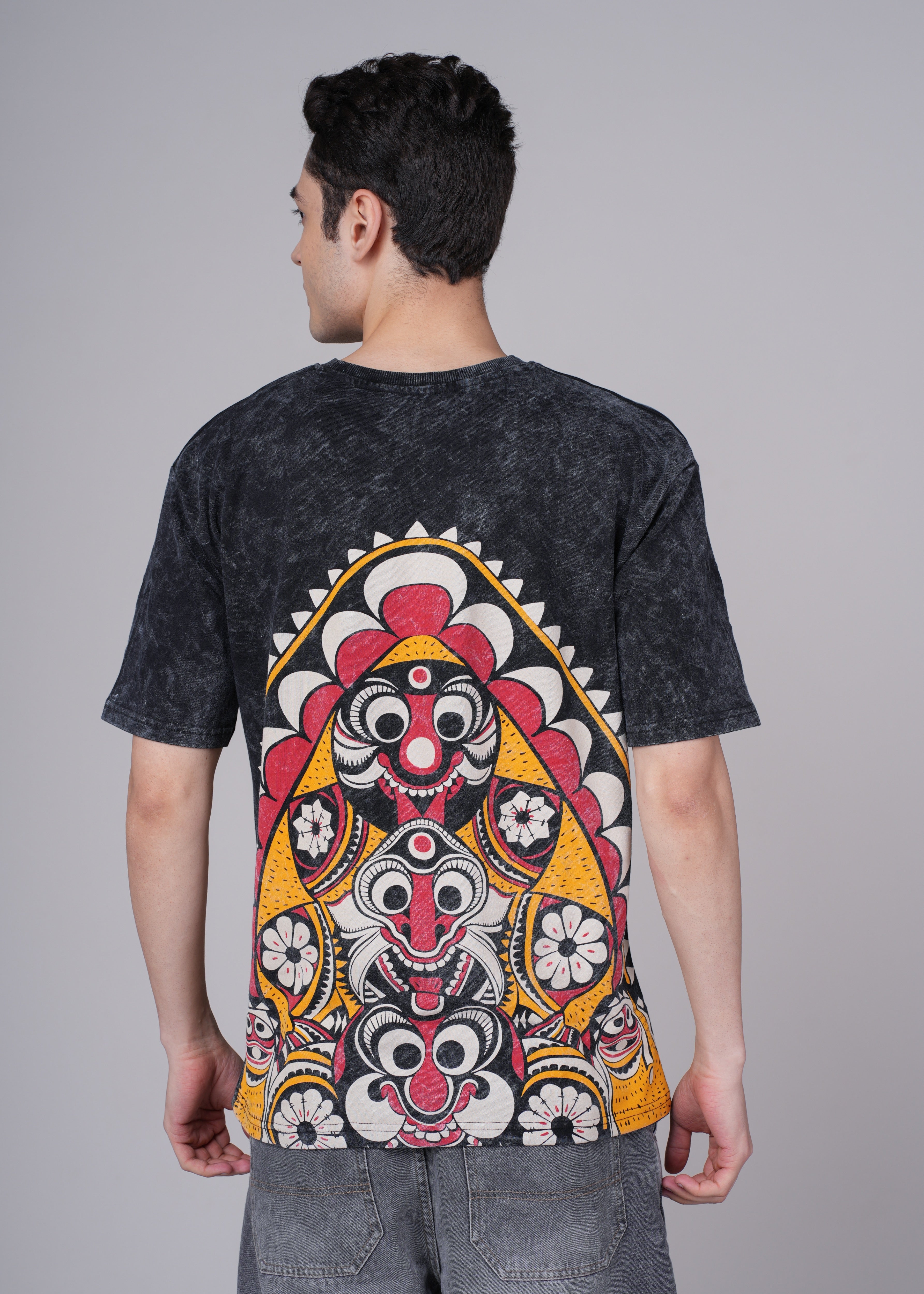 Mens Black Cotton Oversized T-Shirt