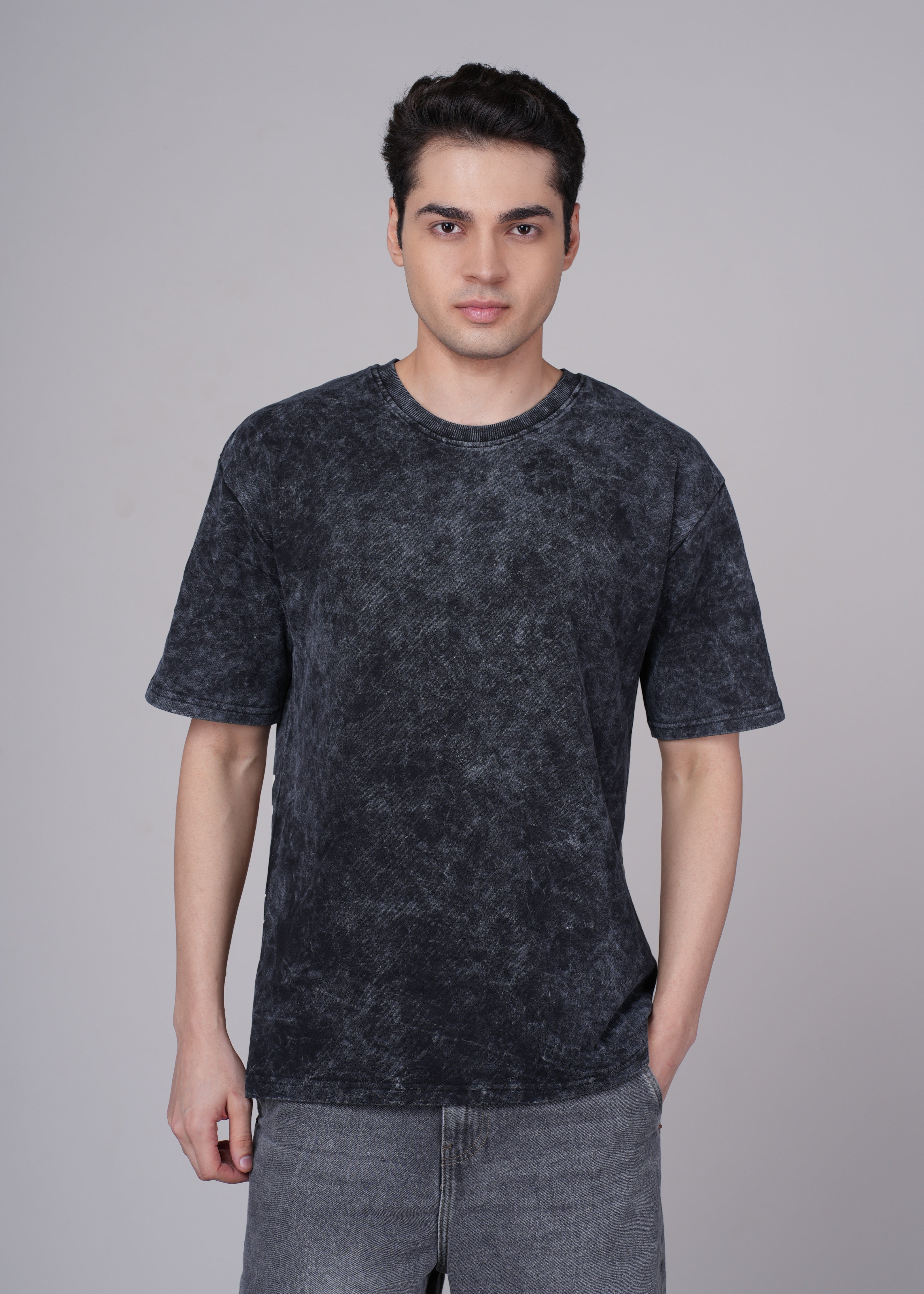 Mens Black Cotton Oversized T-Shirt