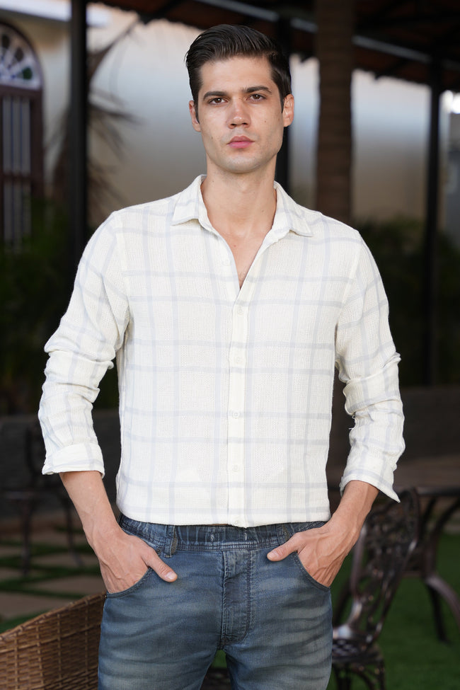 Men Structured Check Shirt