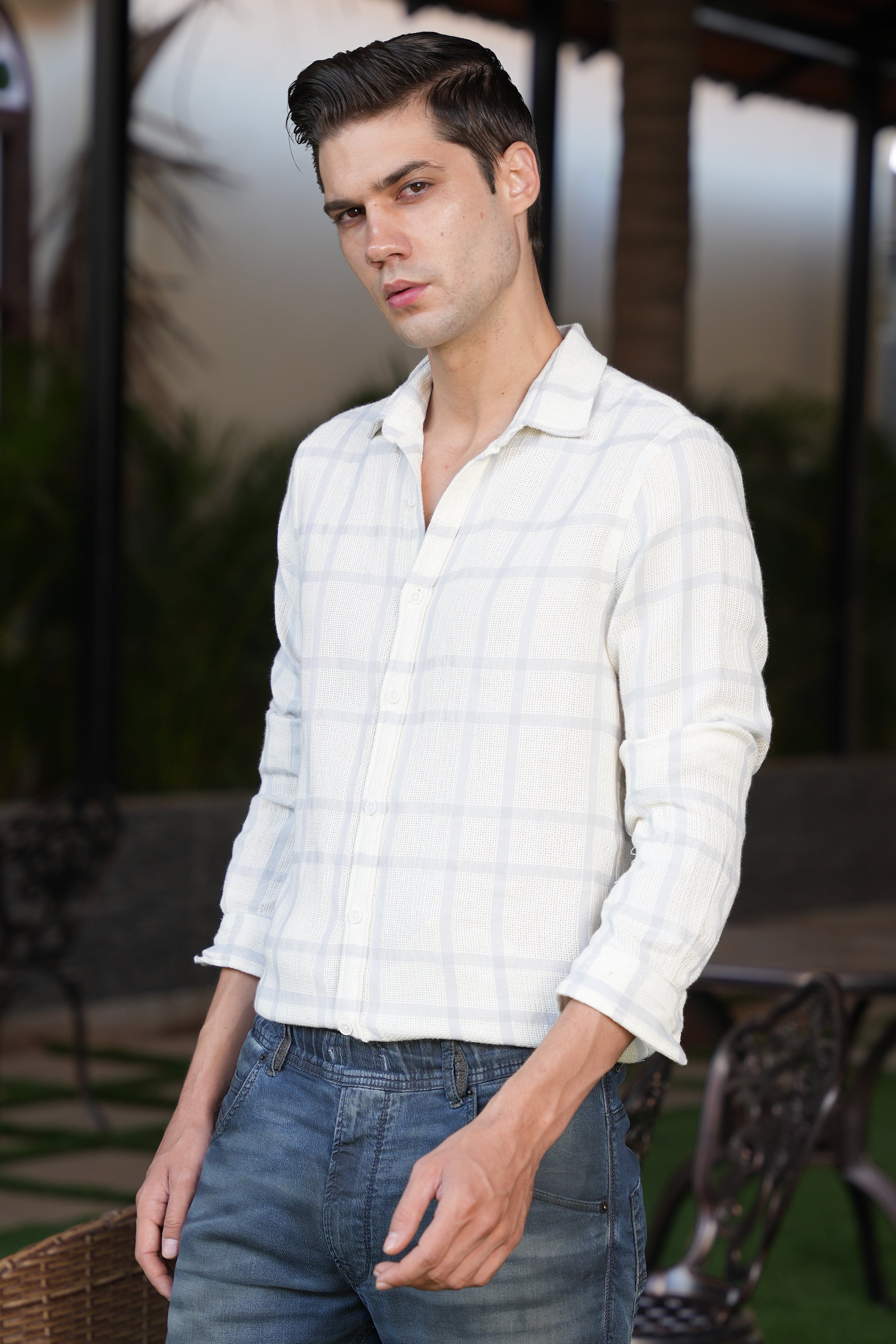 Men Structured Check Shirt