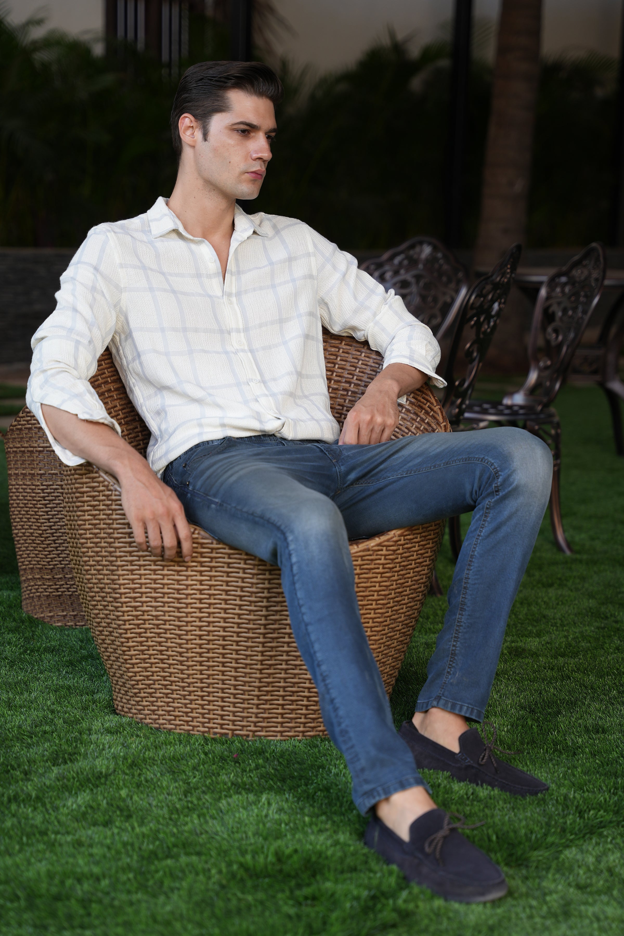 Men Structured Check Shirt