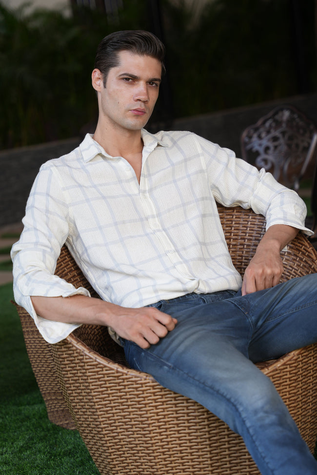 Men Structured Check Shirt