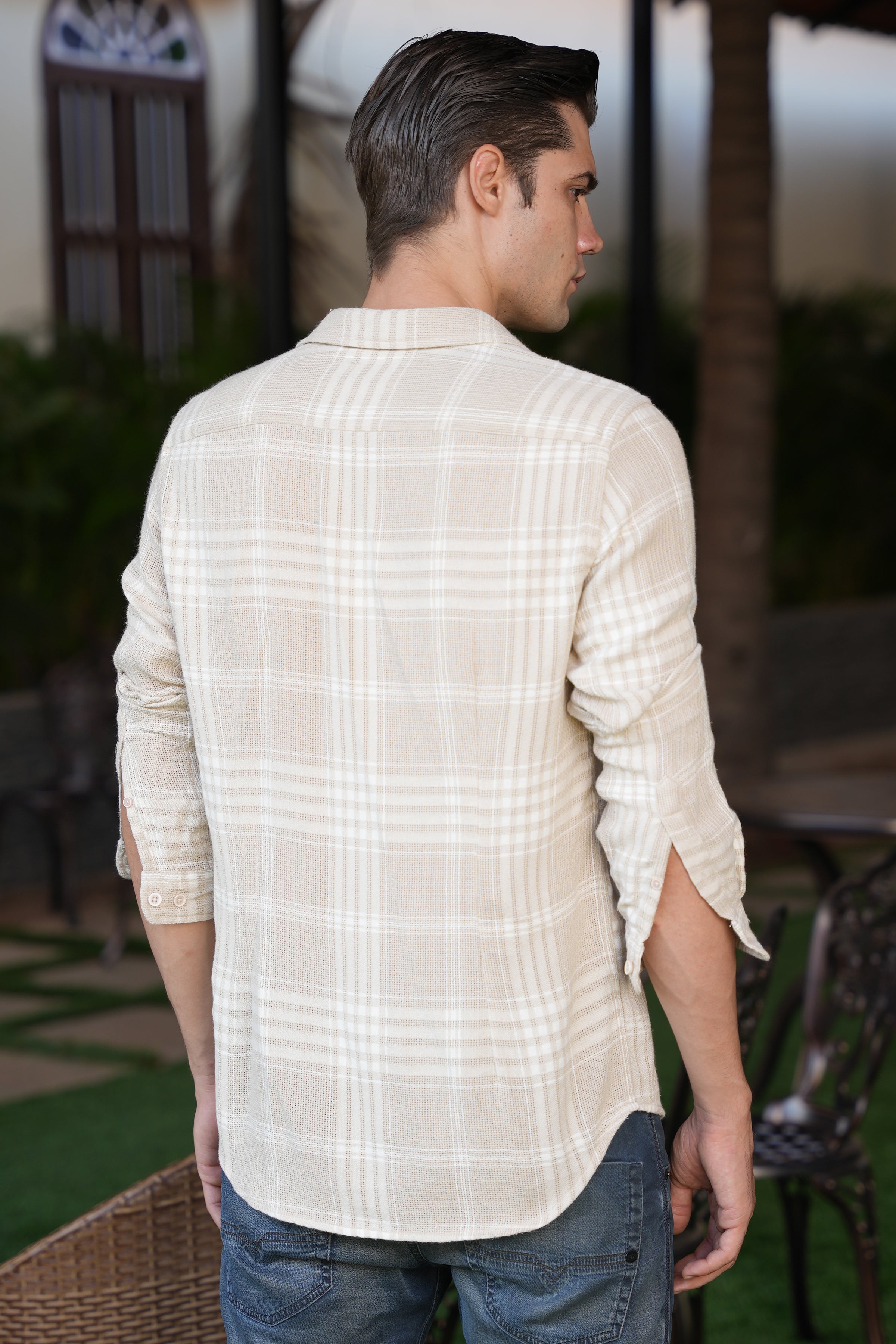 Men Structured Check Shirt