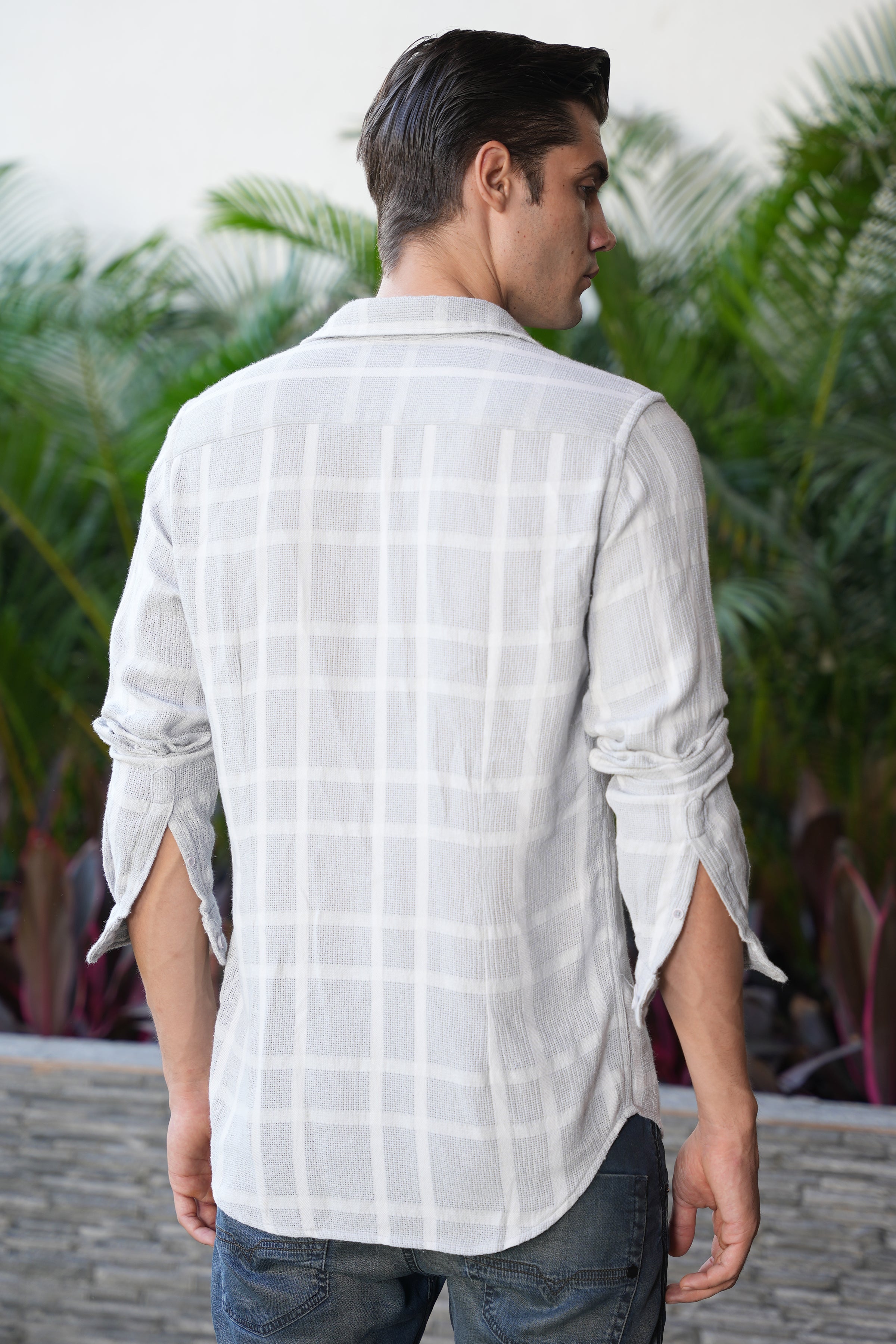 Men Structured Check Shirt