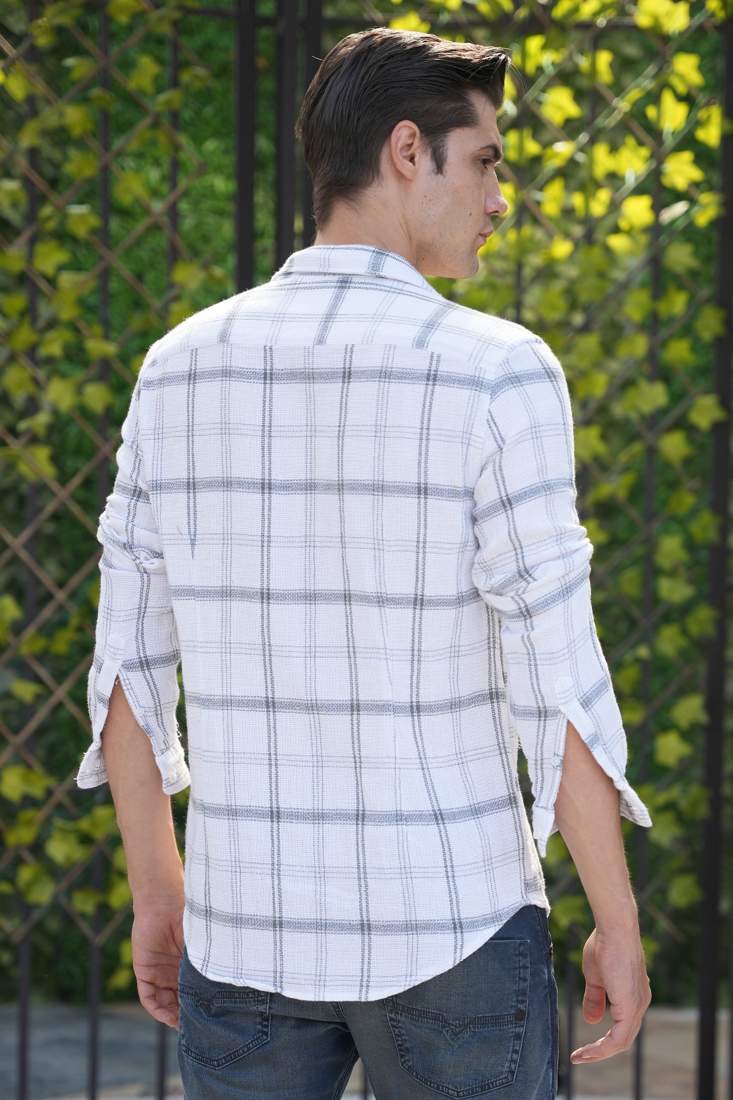 Men Textured Check Shirt