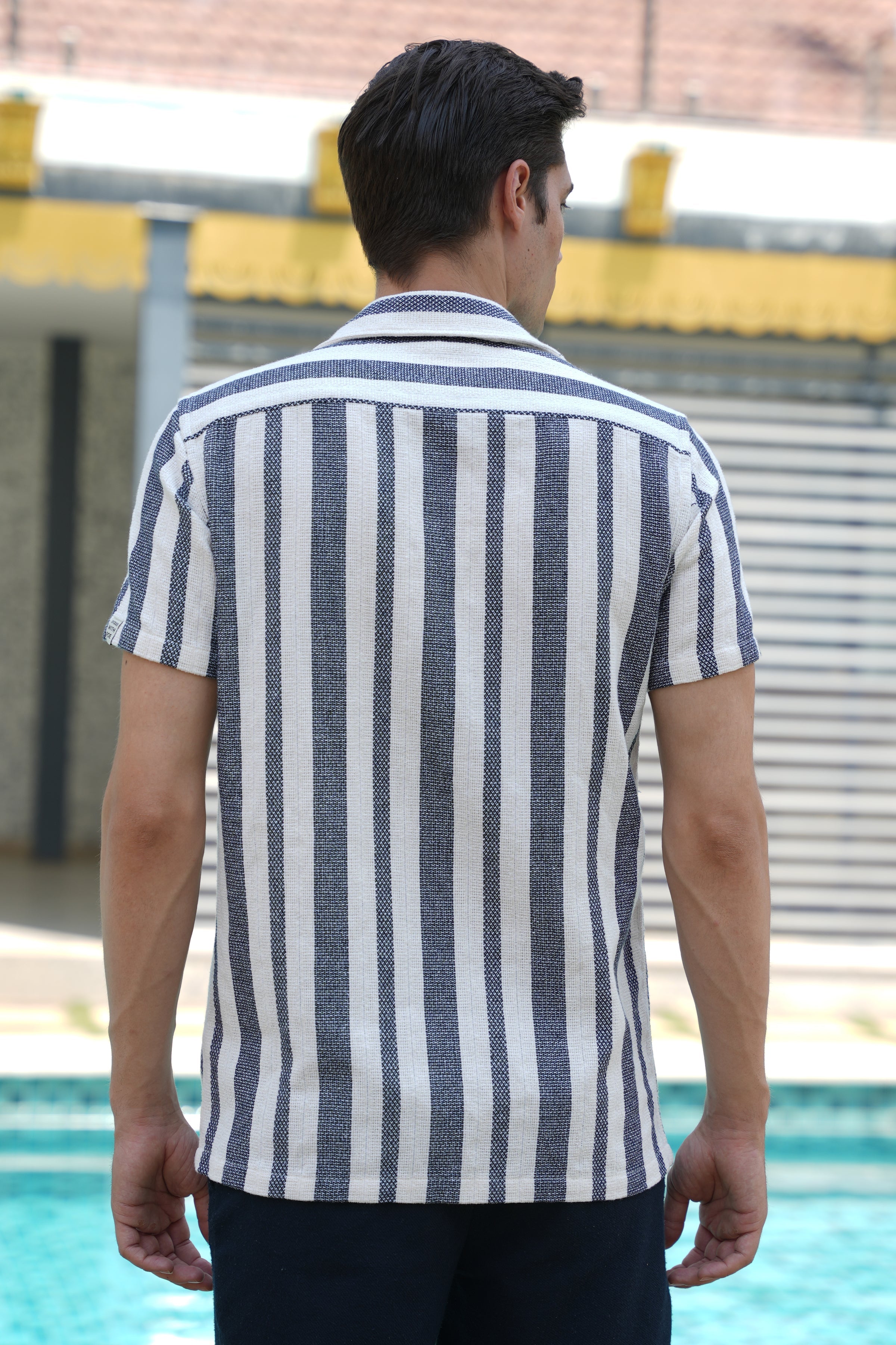 Men Dobby Striped Shirt