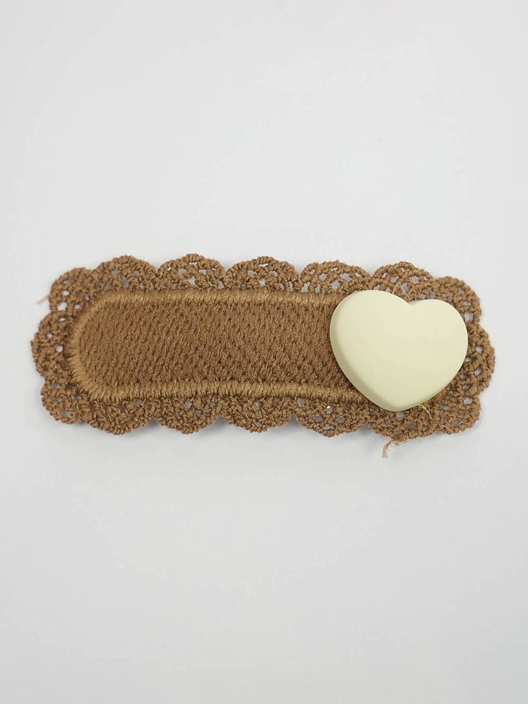 Women Brown Heart Pins Set Of 2