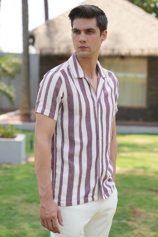 Men Dobby Striped Shirt
