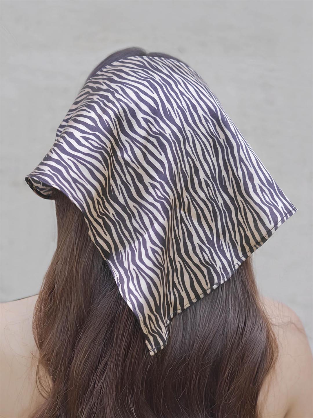 Brown Zebra Patterned Headscarf