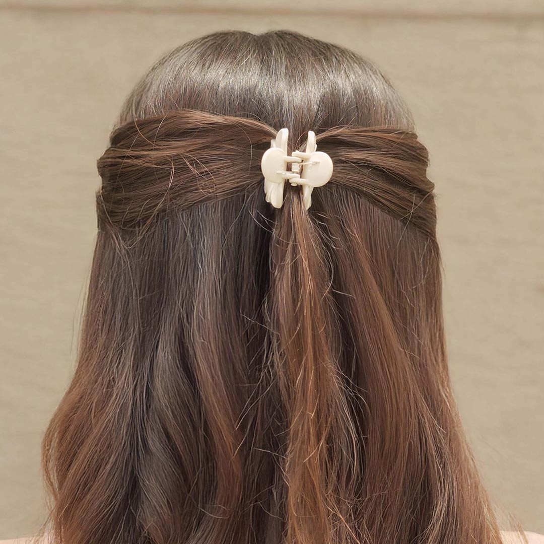 Multi Flower Hair Claw Clips with Free Pouch Set of 4