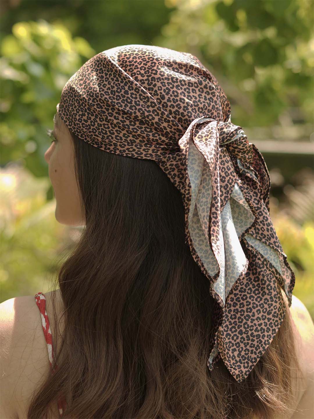 Brown Blossom Bandana Scarf