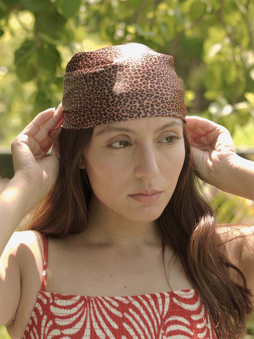 Brown Blossom Bandana Scarf