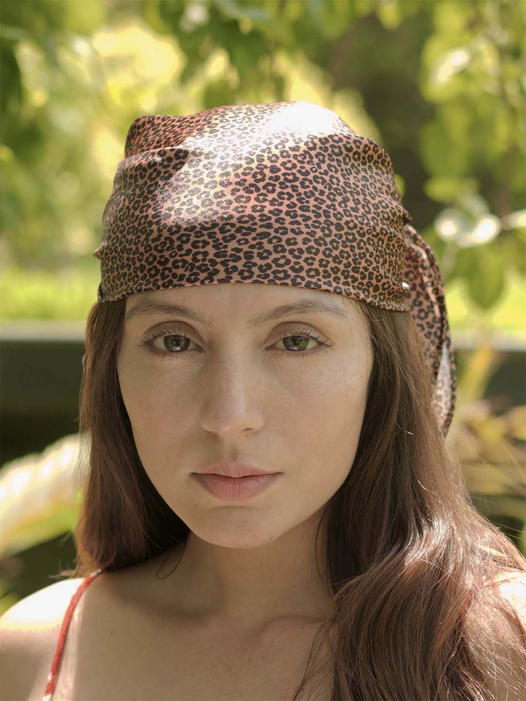 Brown Blossom Bandana Scarf