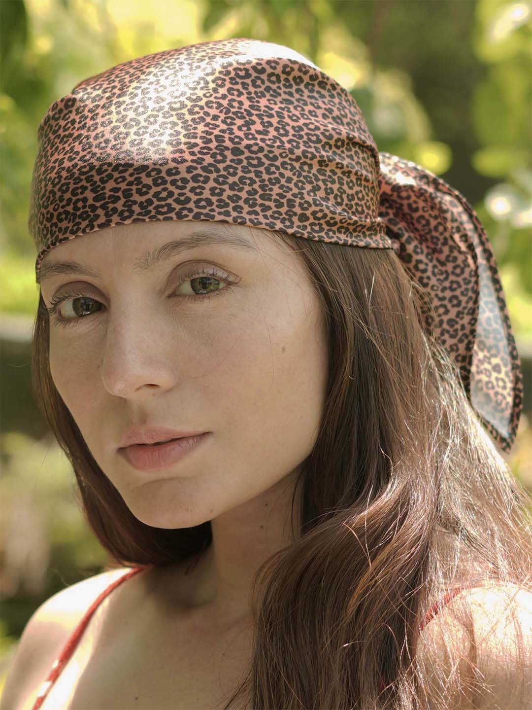 Brown Blossom Bandana Scarf