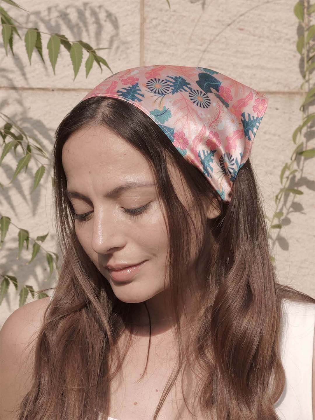 Peach Abstract Headscarf