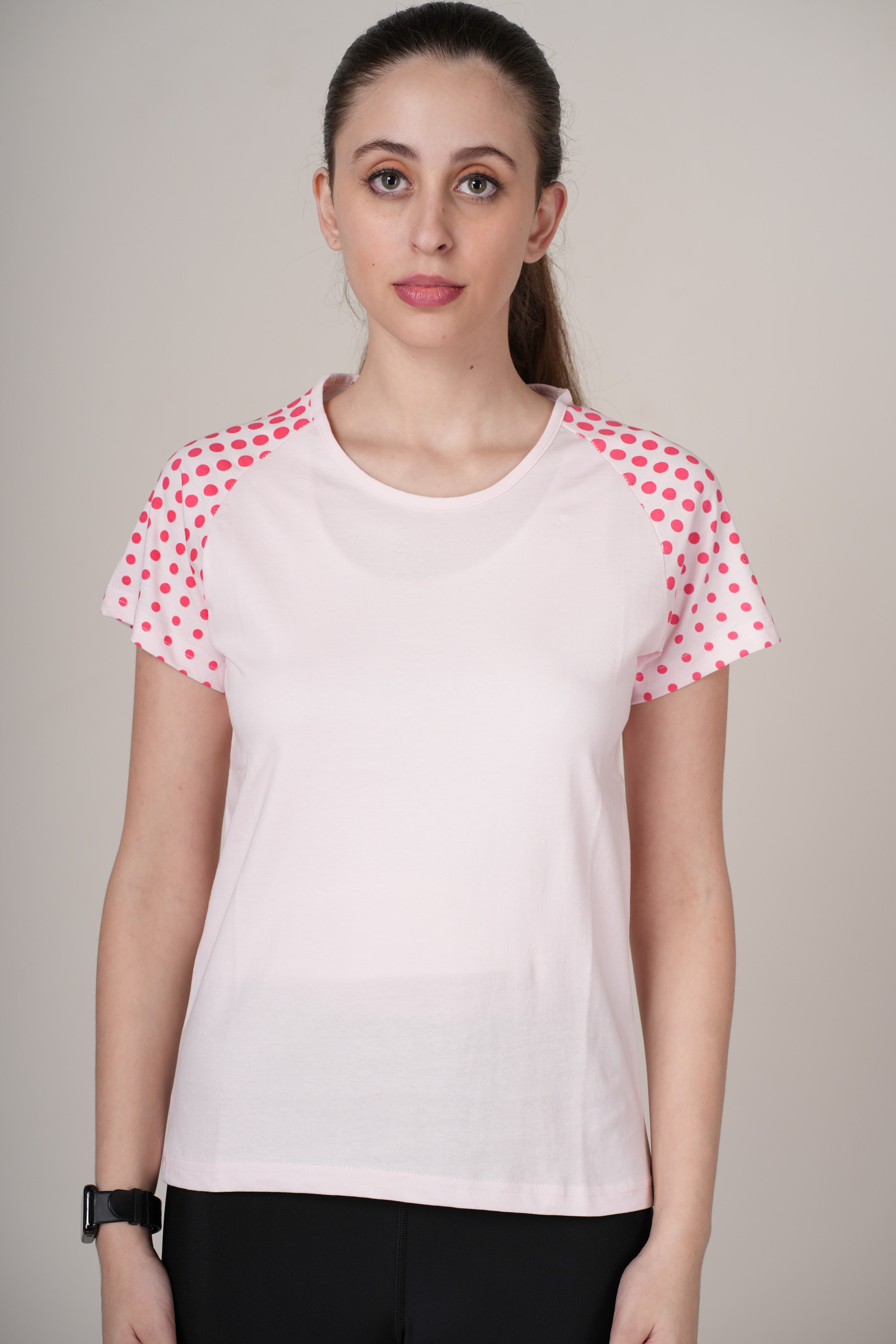 Women Pink Cotton Regular T-Shirt