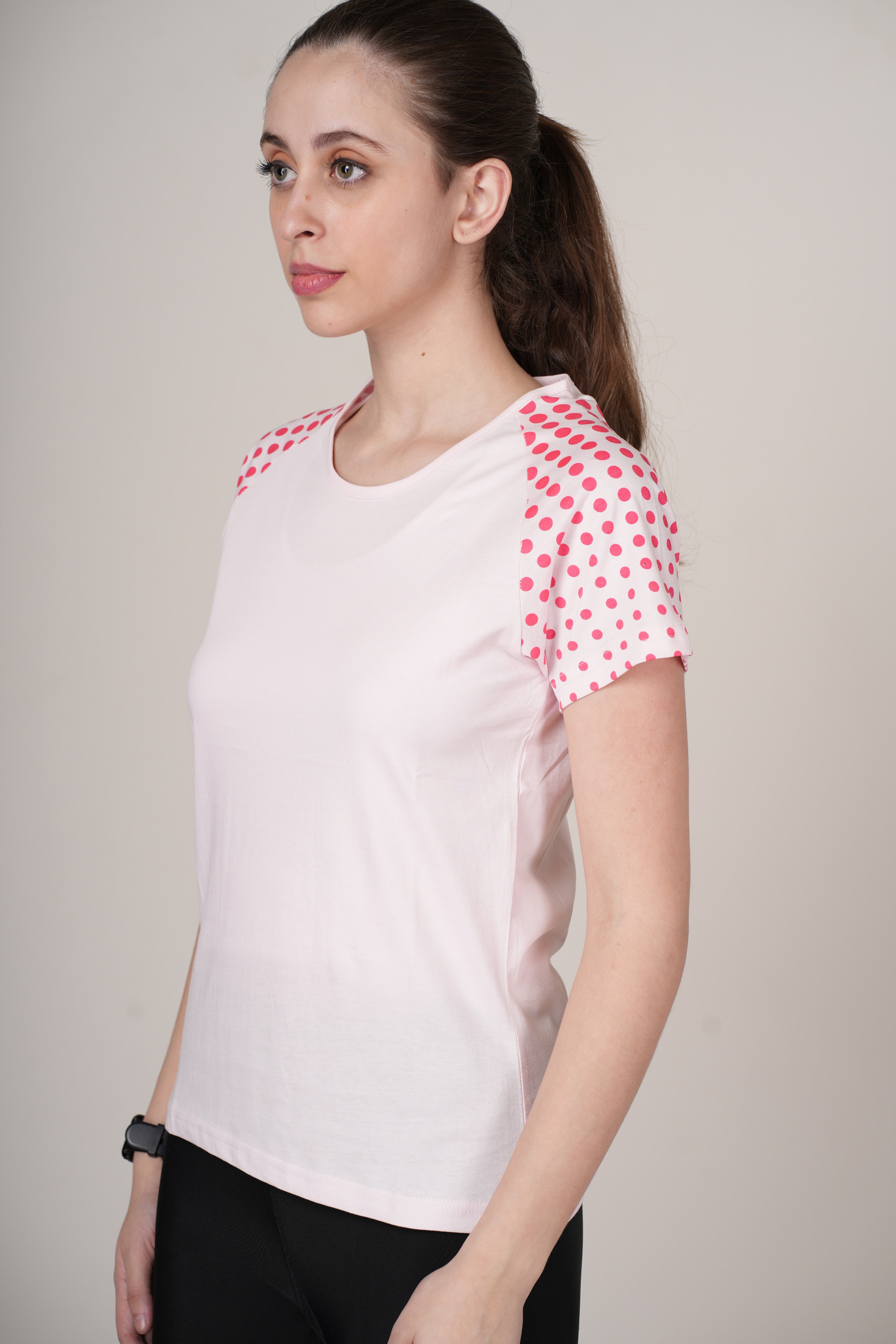 Women Pink Cotton Regular T-Shirt