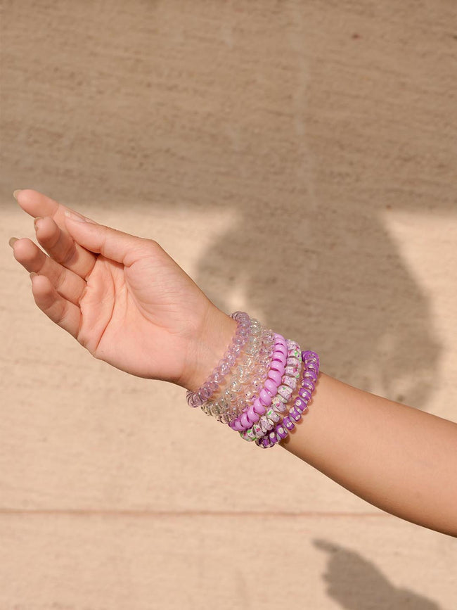 Purple Tangle-Free Spiral Hair Coils Set of 6