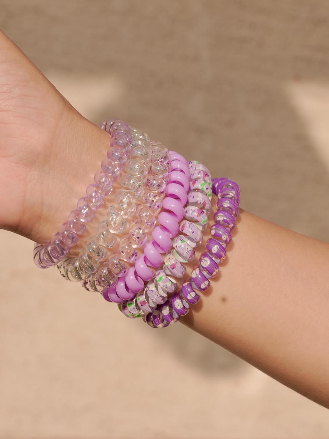 Purple Tangle-Free Spiral Hair Coils Set of 6