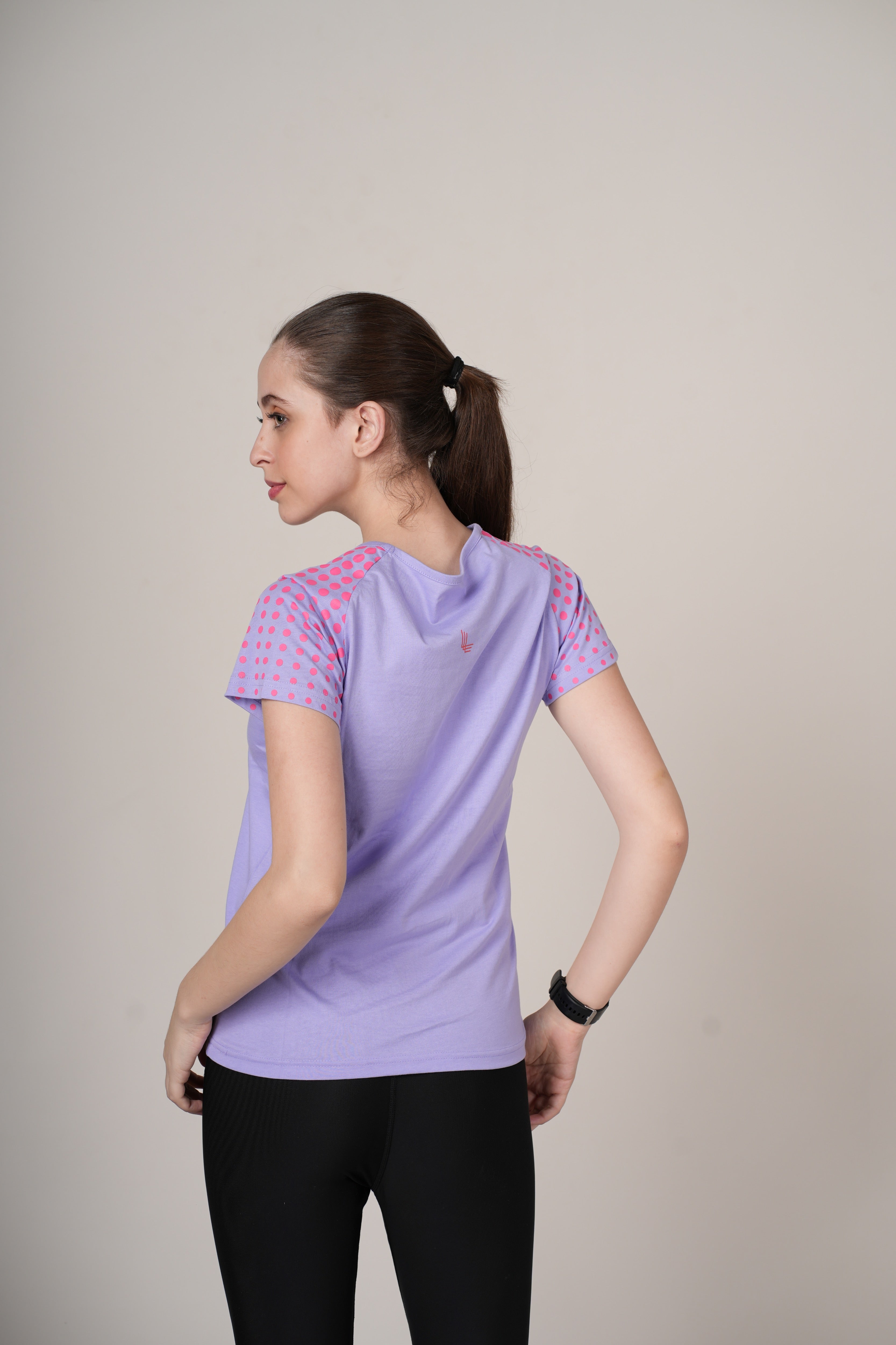 Womens Lavender Cotton Regular T-Shirt