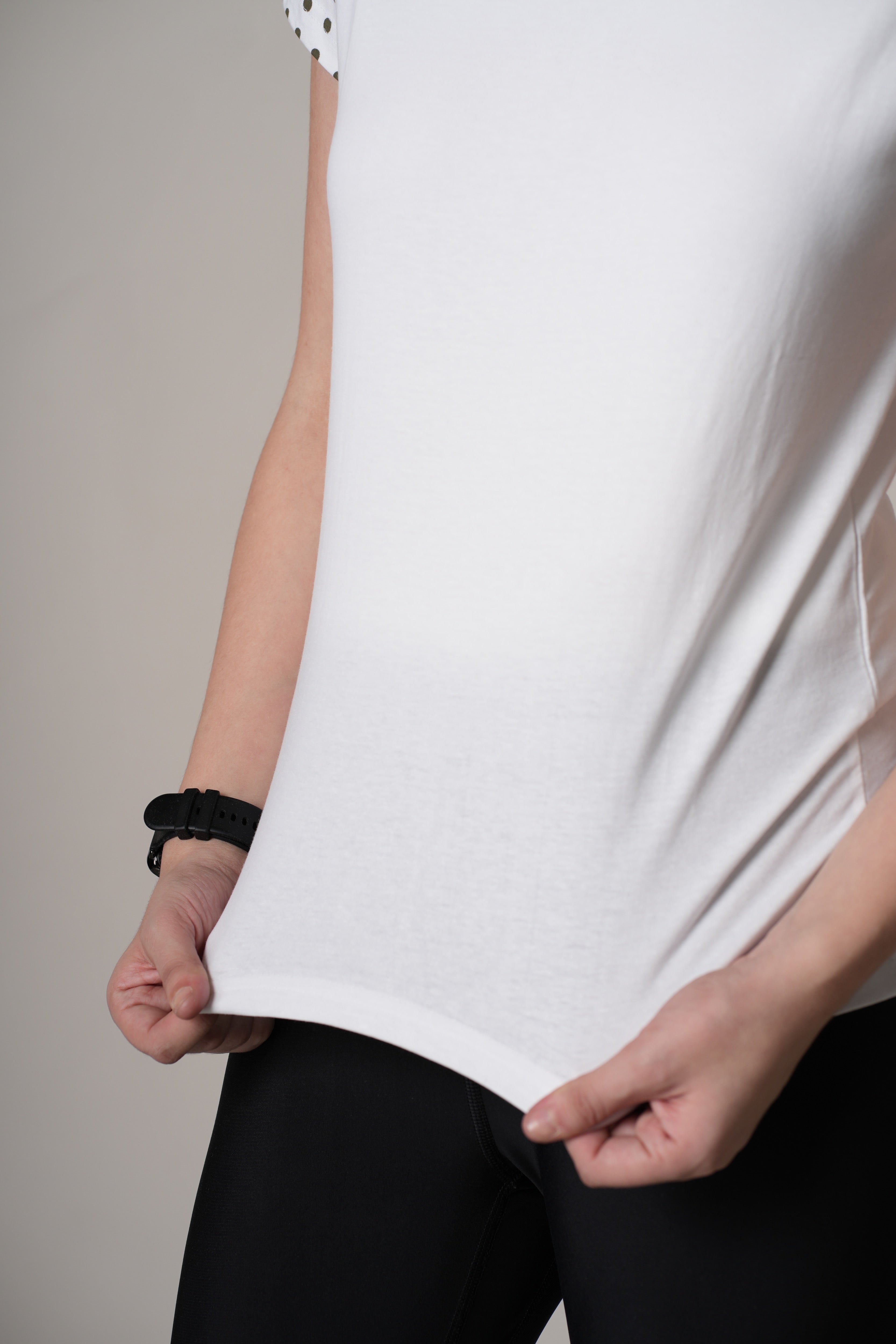 Womens White Cotton Regular T-Shirt
