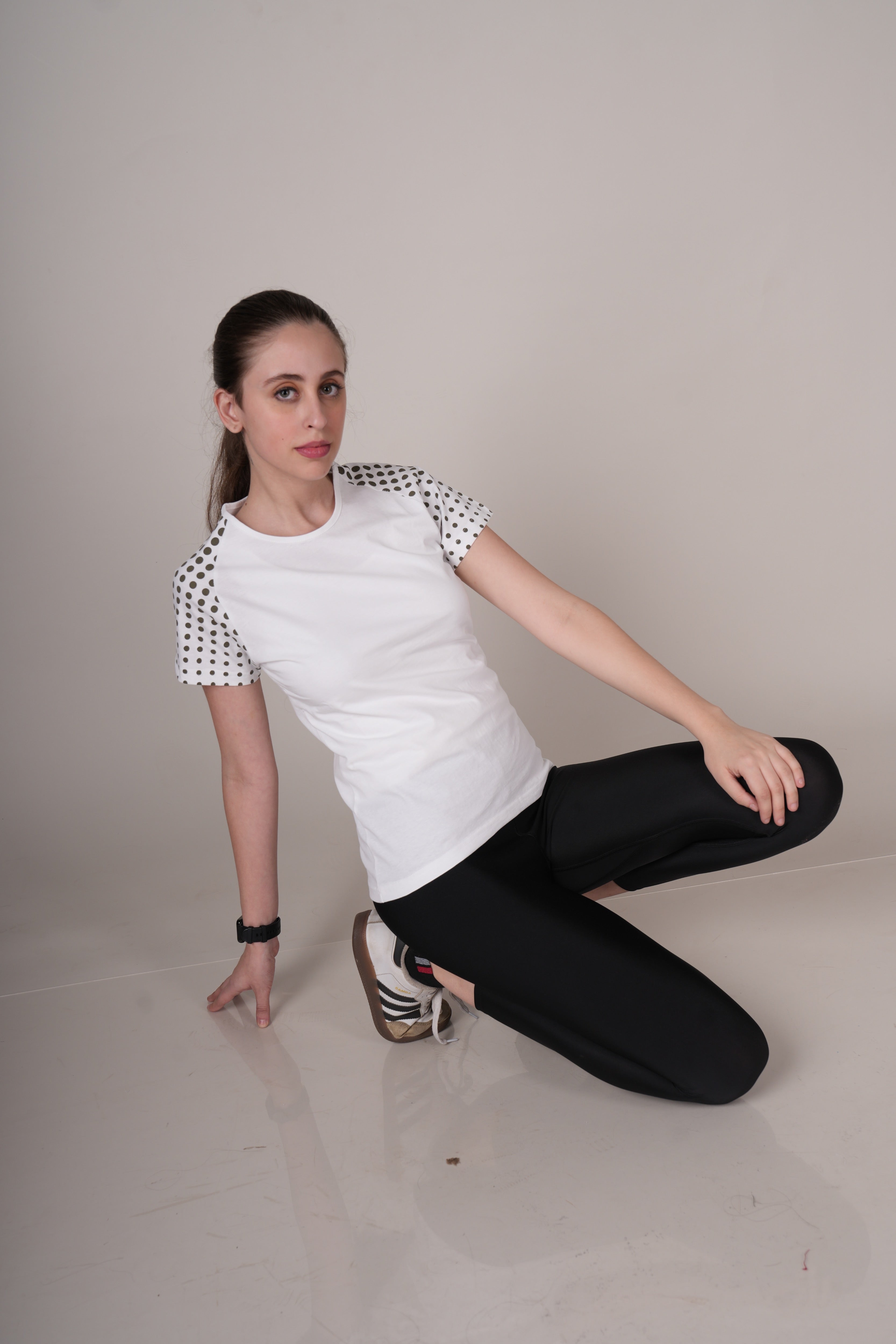 Womens White Cotton Regular T-Shirt