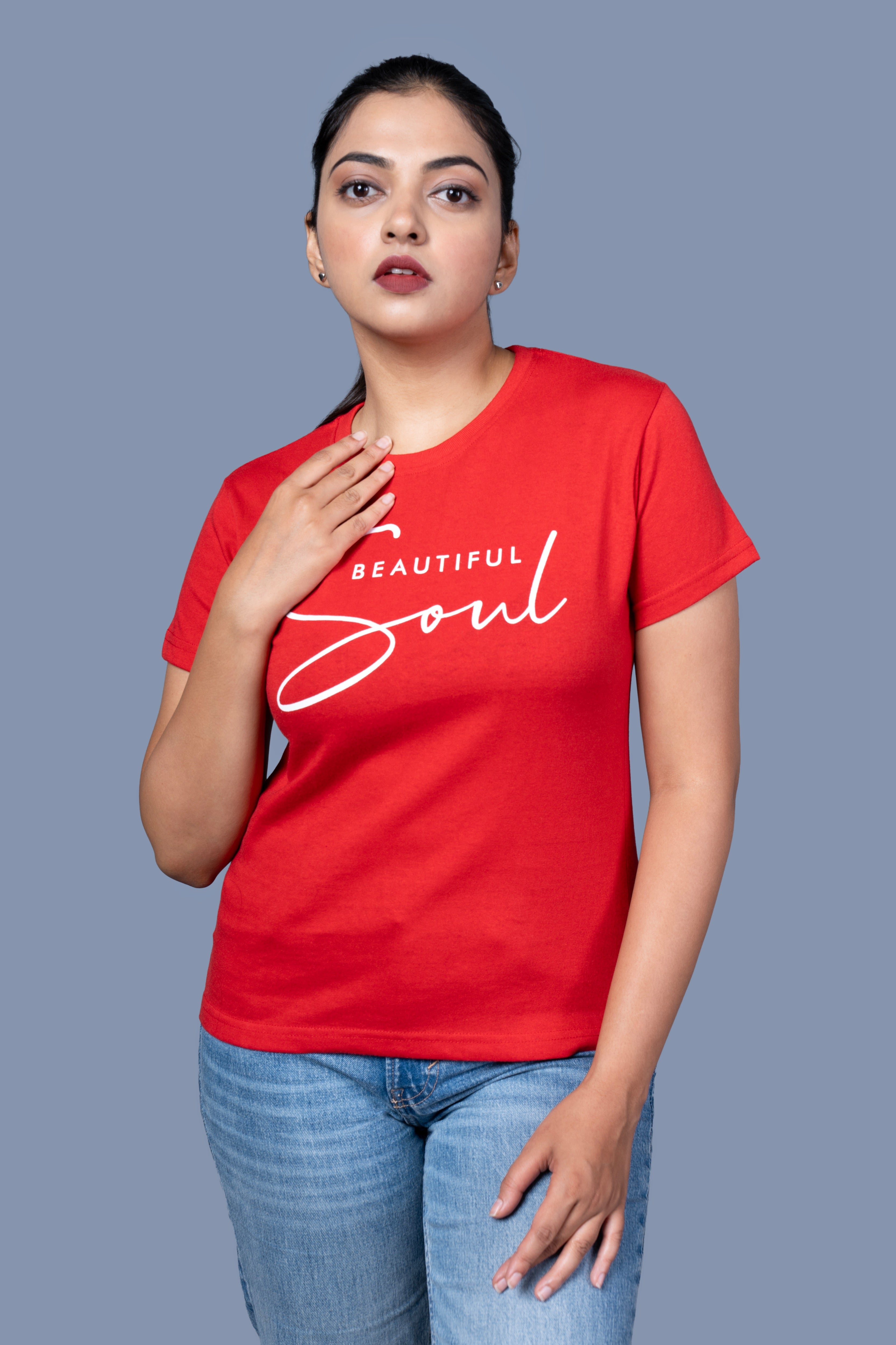 Women Pink Printed Cotton Regular T-Shirt