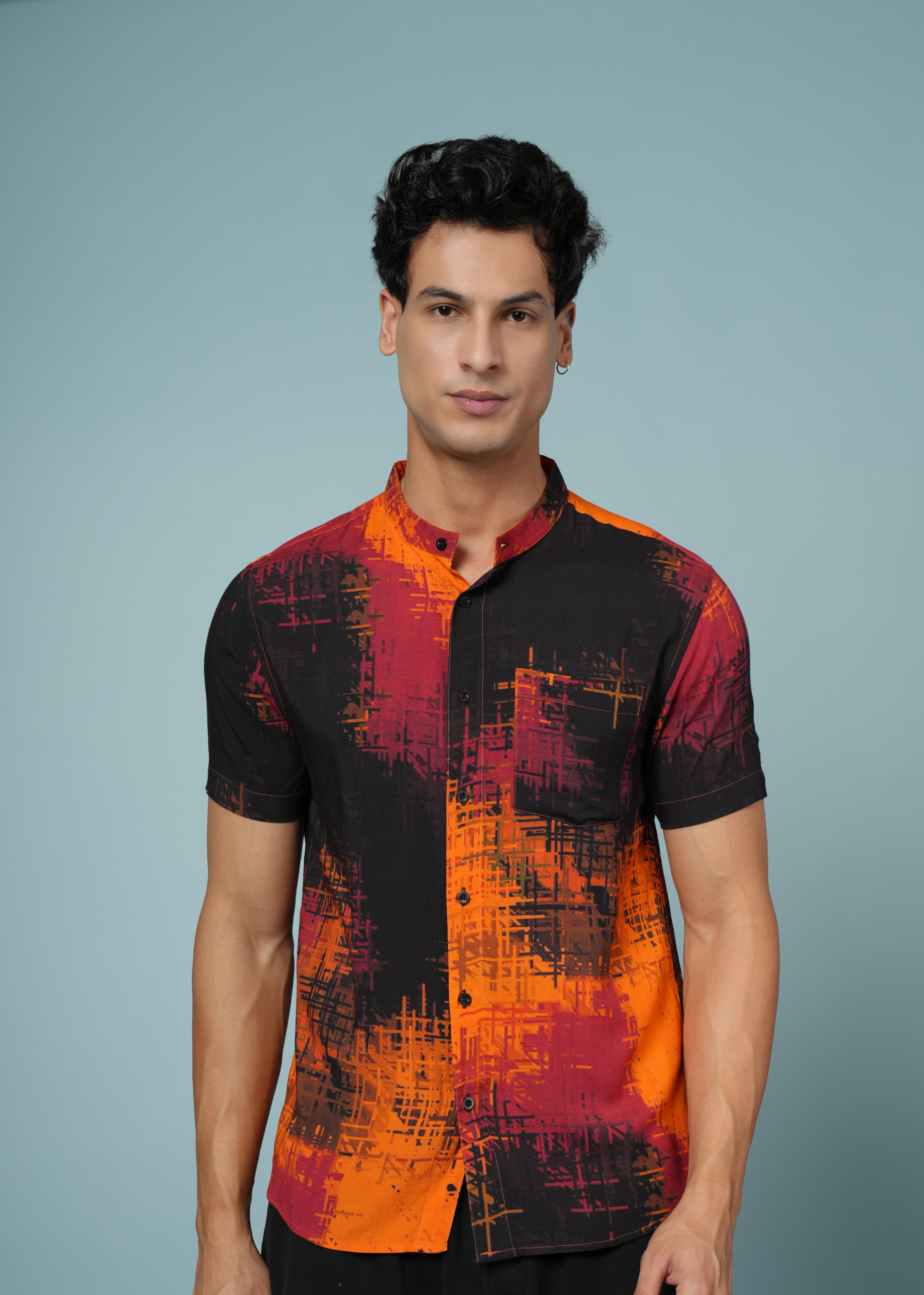 Men Printed Multi  Viscose Rayon Shirt
