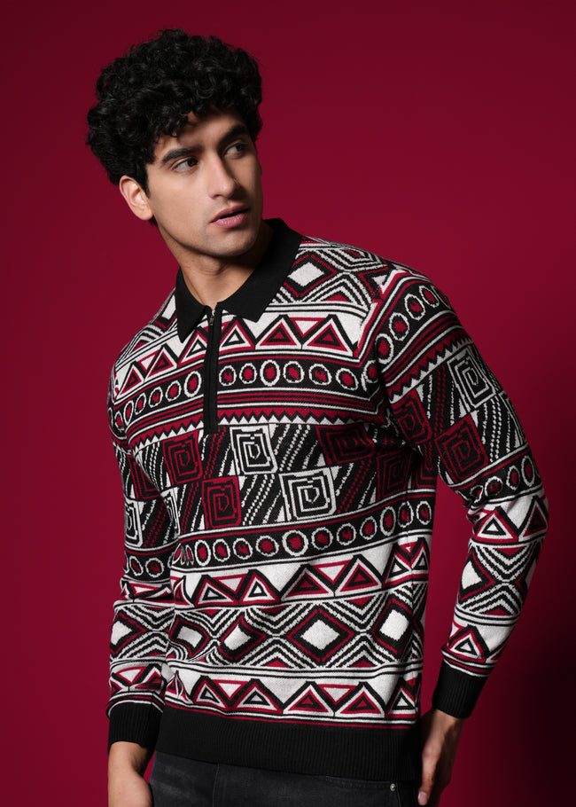 Men Multi-Color Cotton Sweatshirt