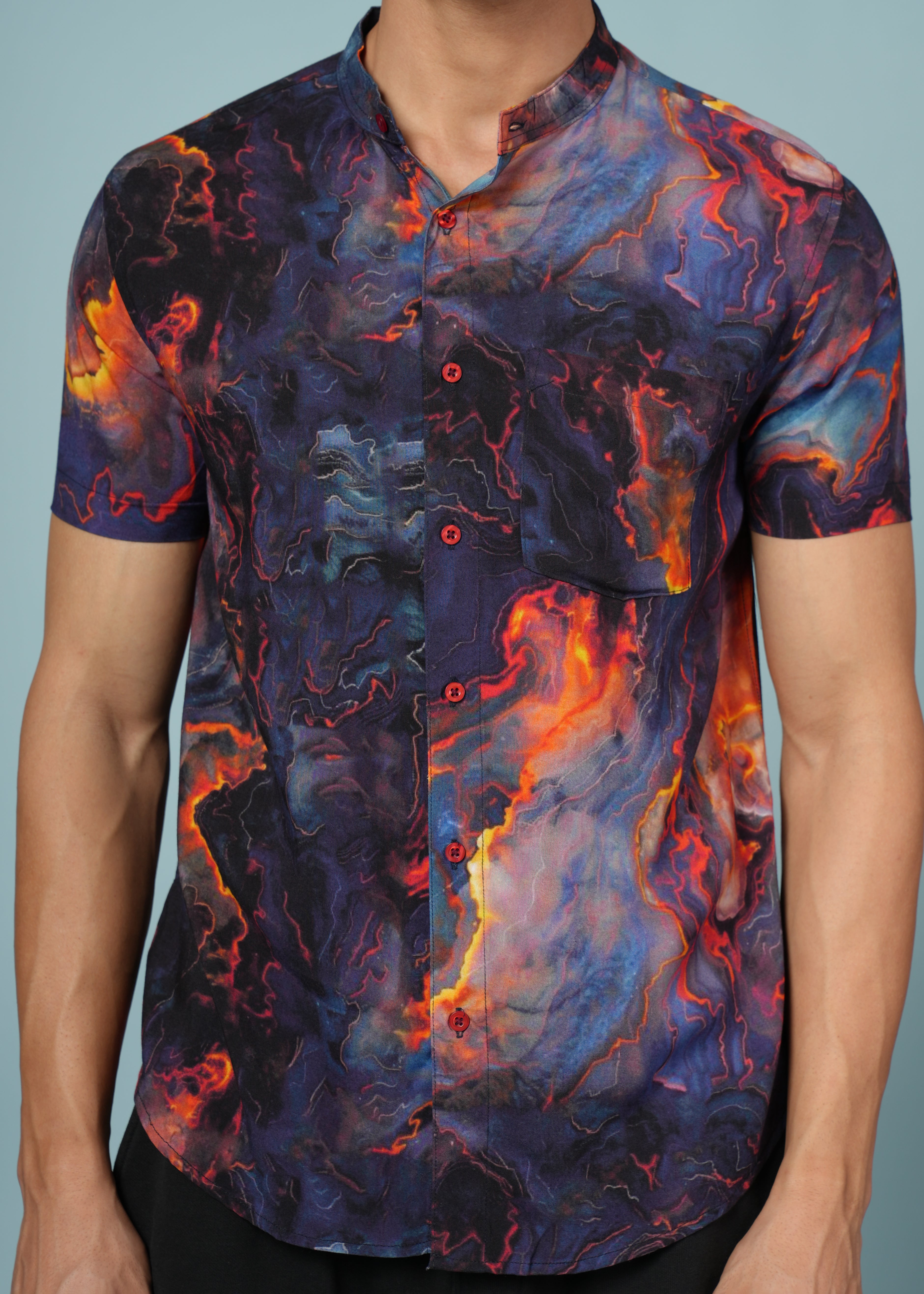 Men Printed Multi  Viscose Rayon Shirt
