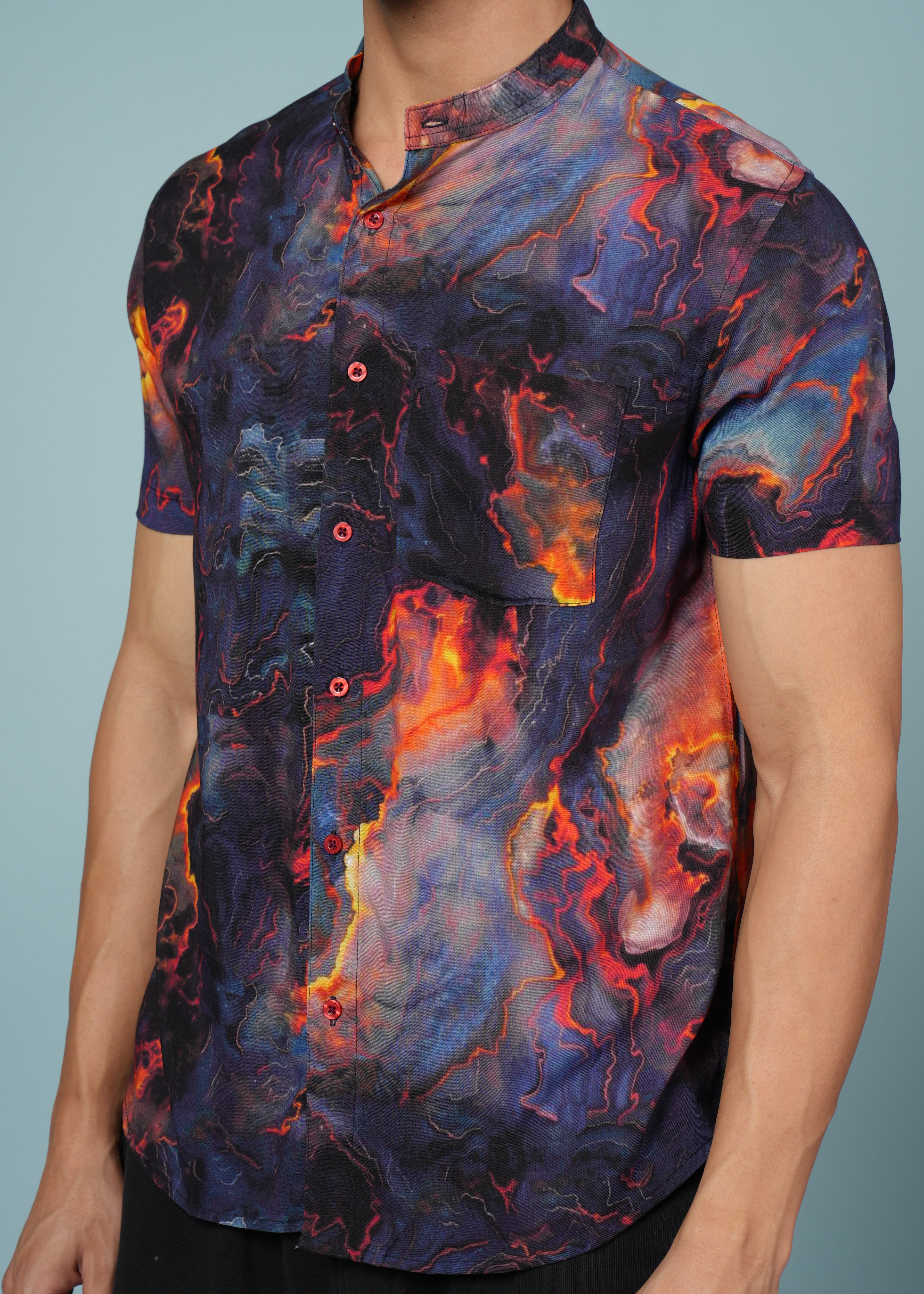 Men Printed Multi  Viscose Rayon Shirt