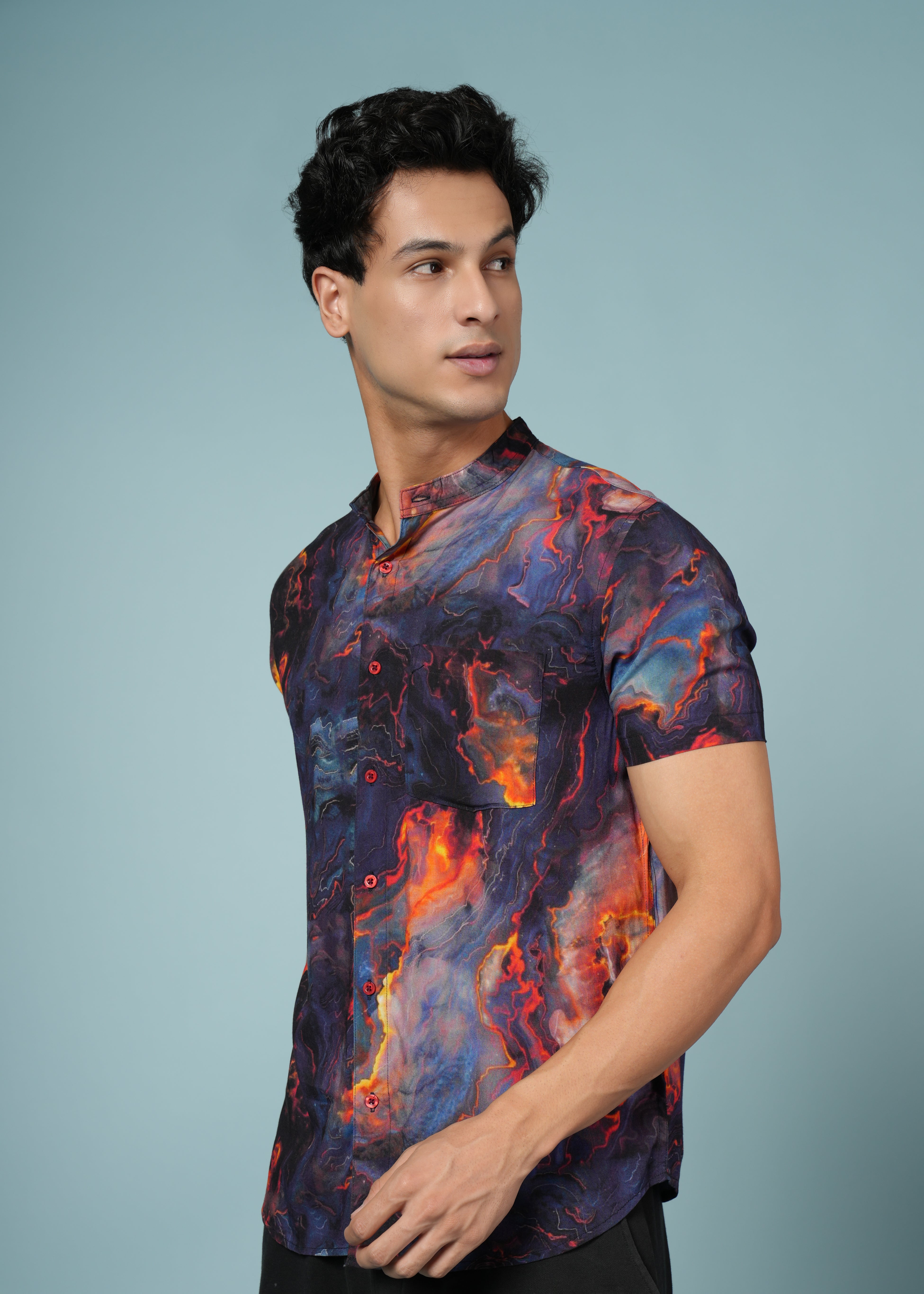 Men Printed Multi  Viscose Rayon Shirt