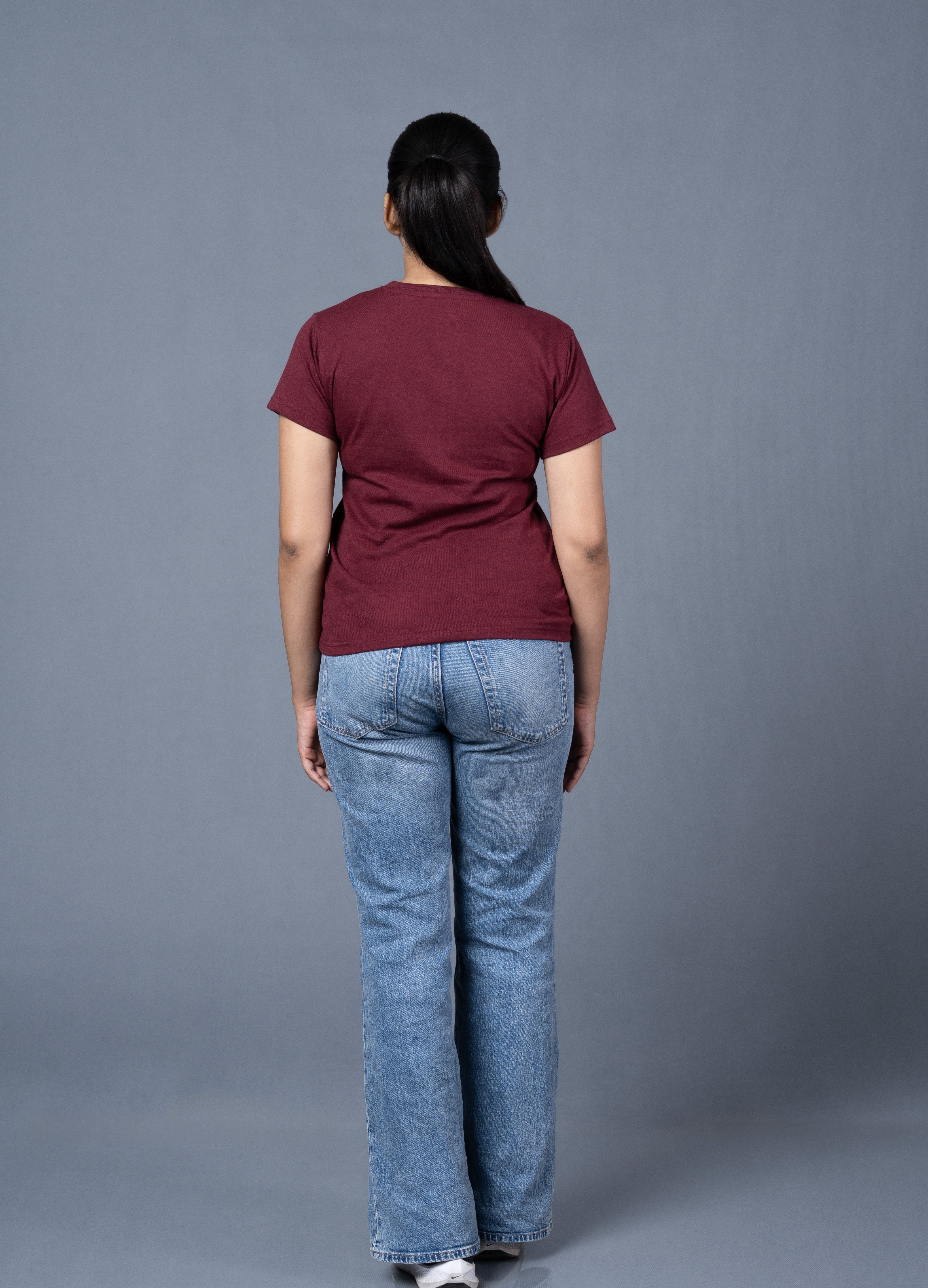 Women  Maroon Cotton Tshirt