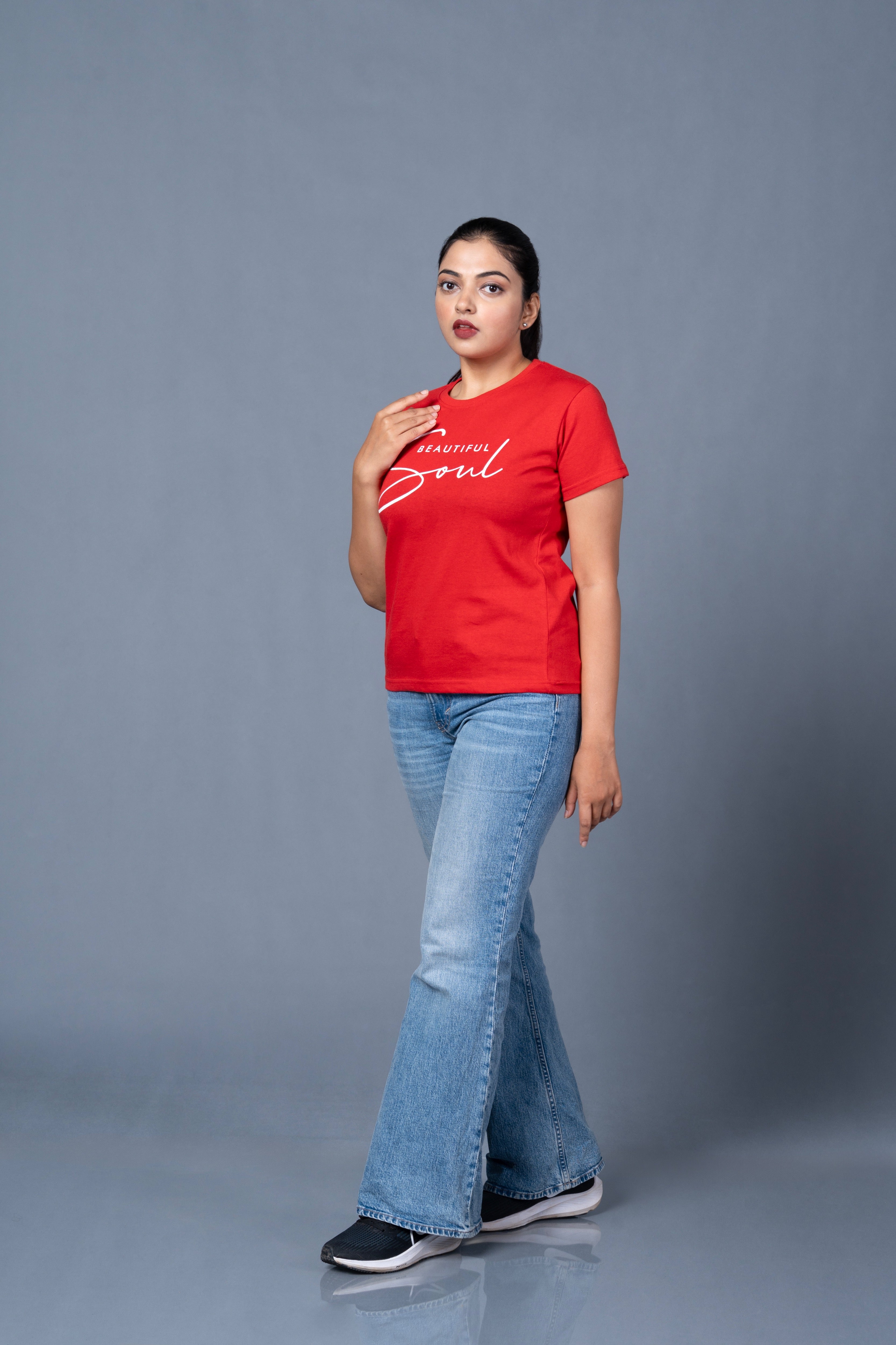Women Pink Printed Cotton Regular T-Shirt