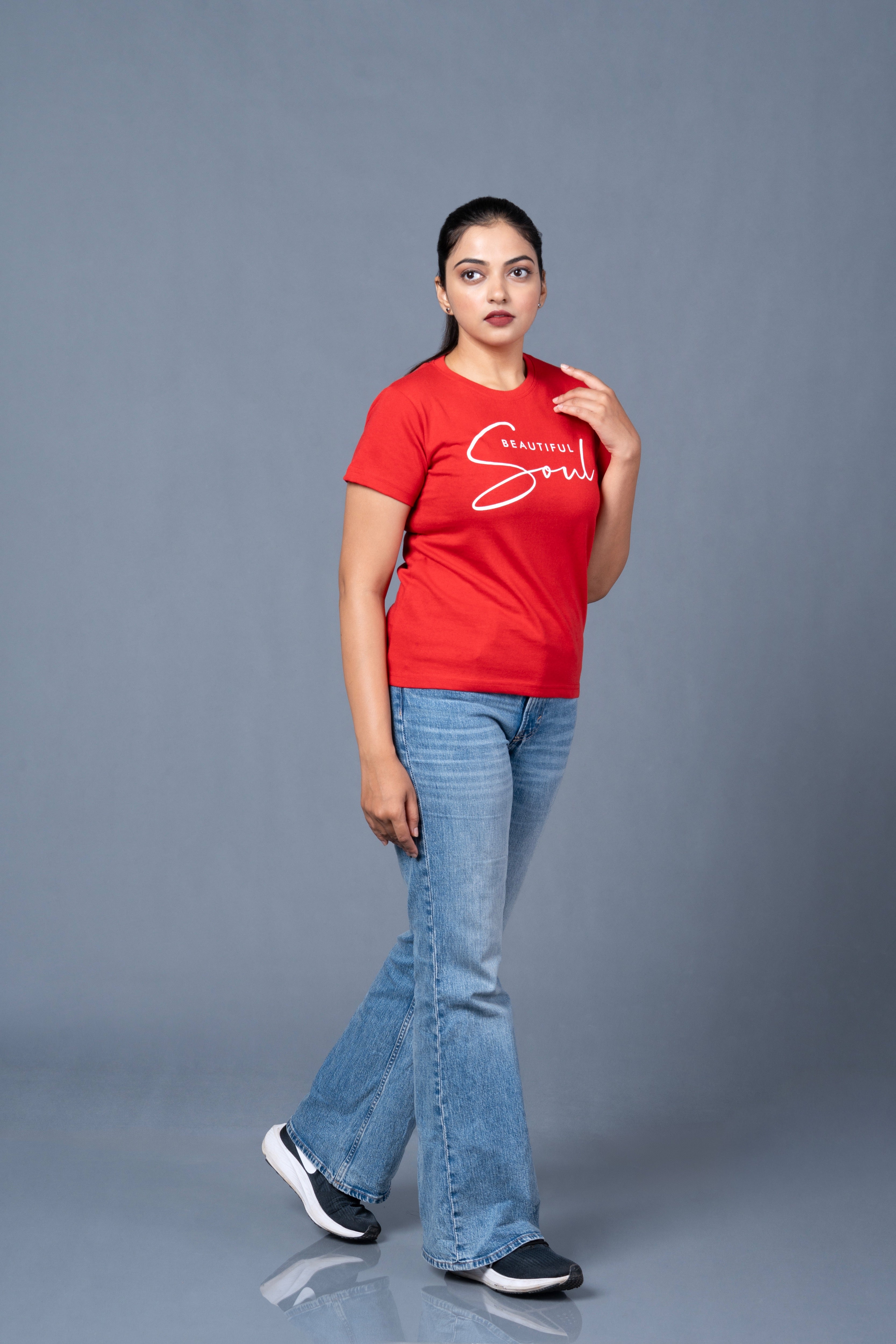 Women Pink Printed Cotton Regular T-Shirt