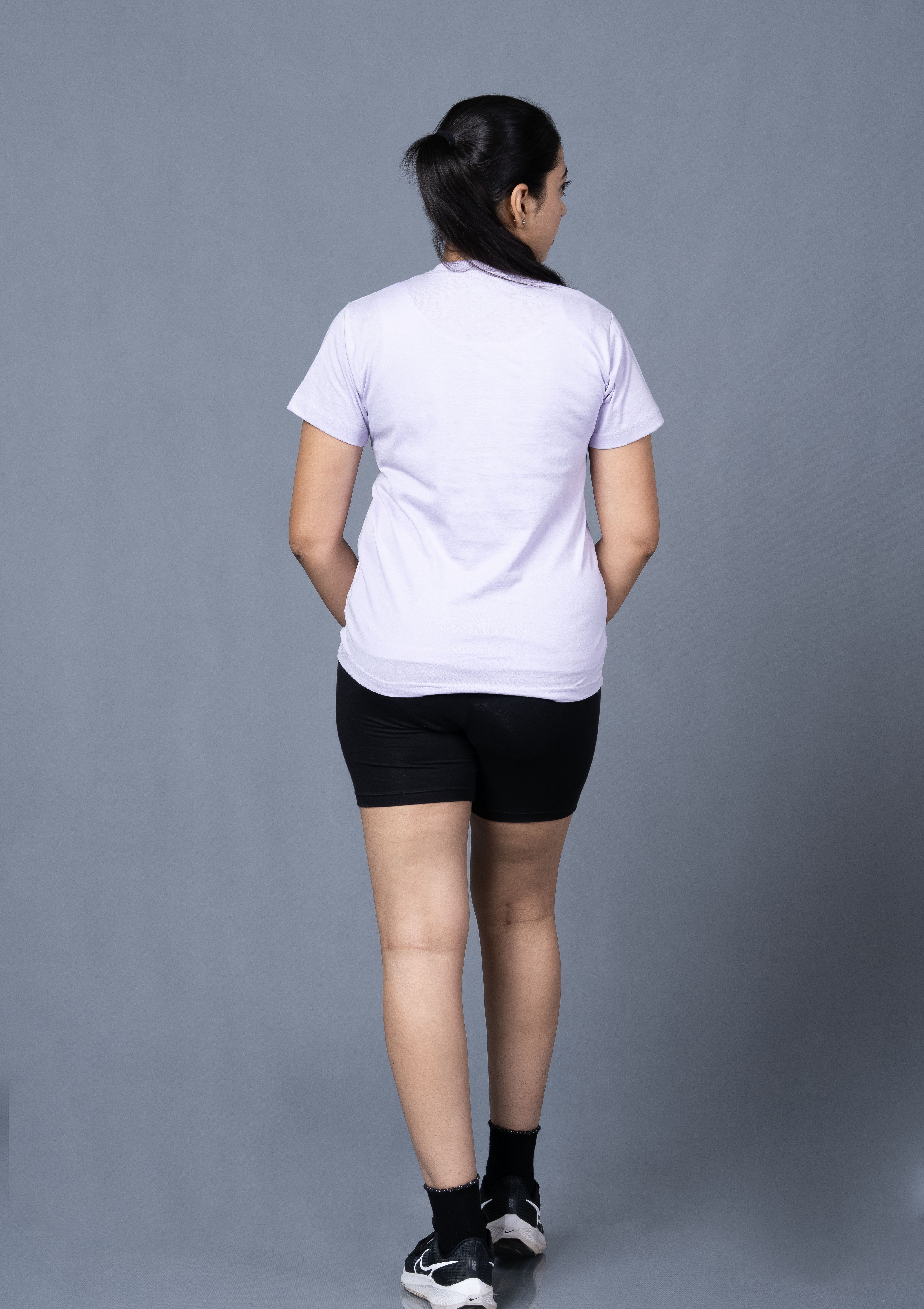 Women Blue Round Neck Tshirt