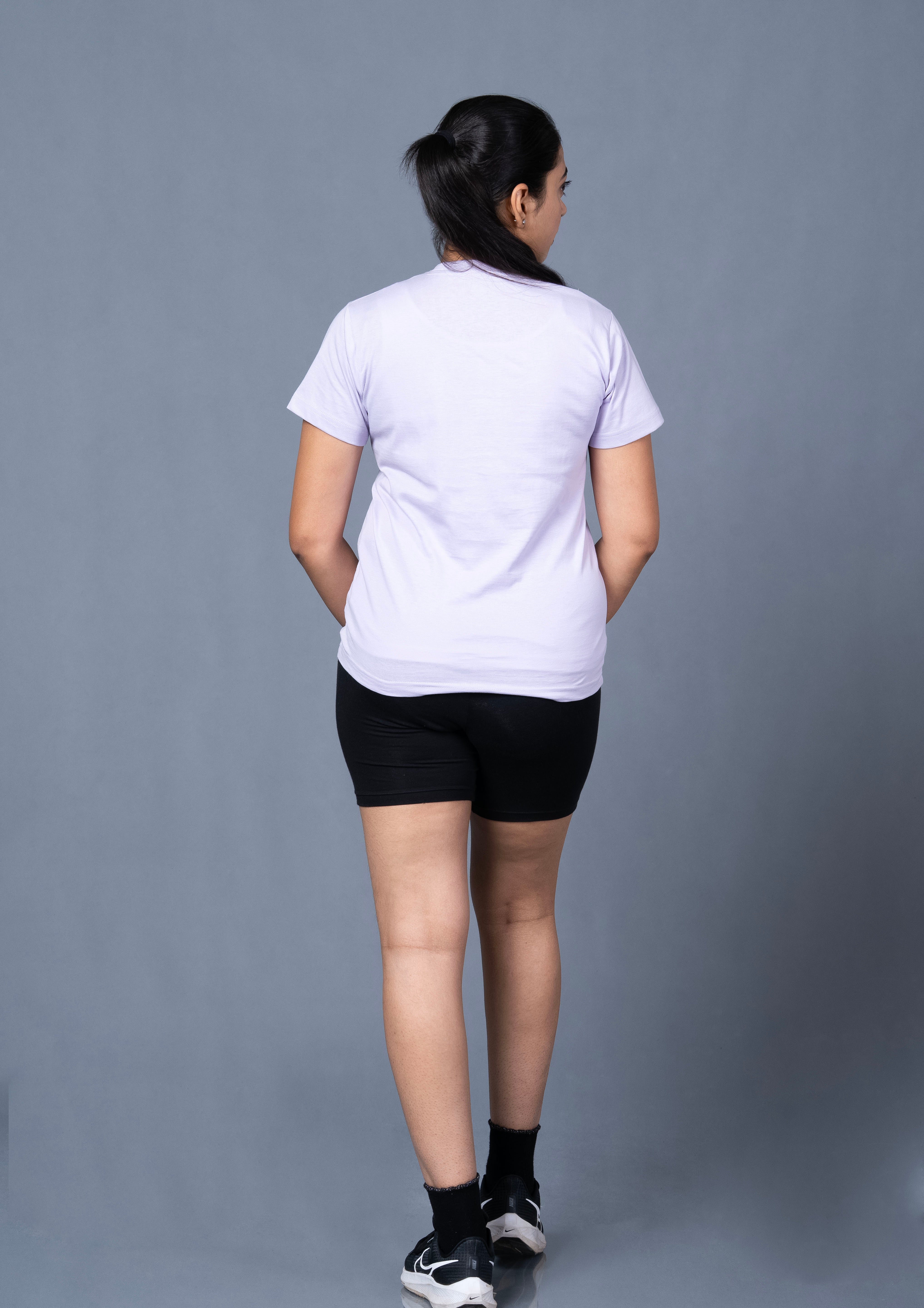 Women Lavender Cotton Regular T-Shirt