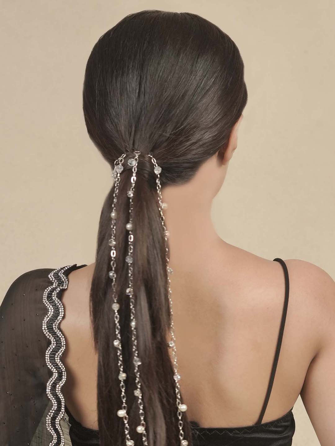 Silver Sitara Crystal & Pearl Tassels - Parandi