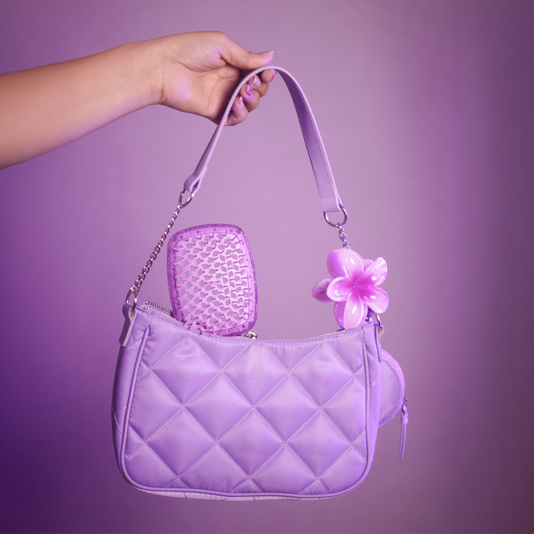 Purple Drama Detangle Hair Brush with Free Pouch