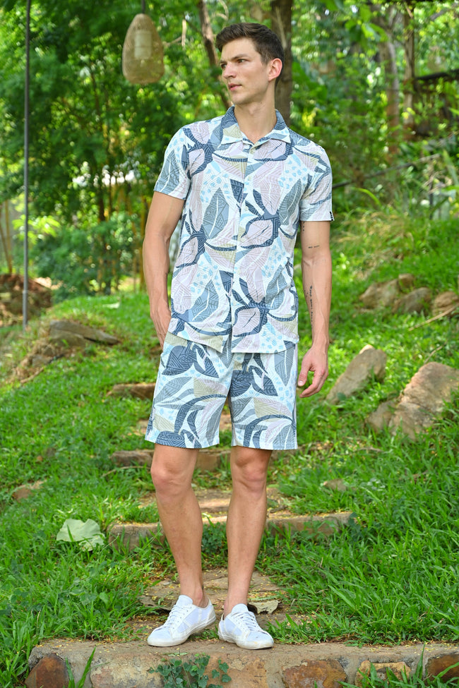 Men Login Knitted CoOrds Blue Mood