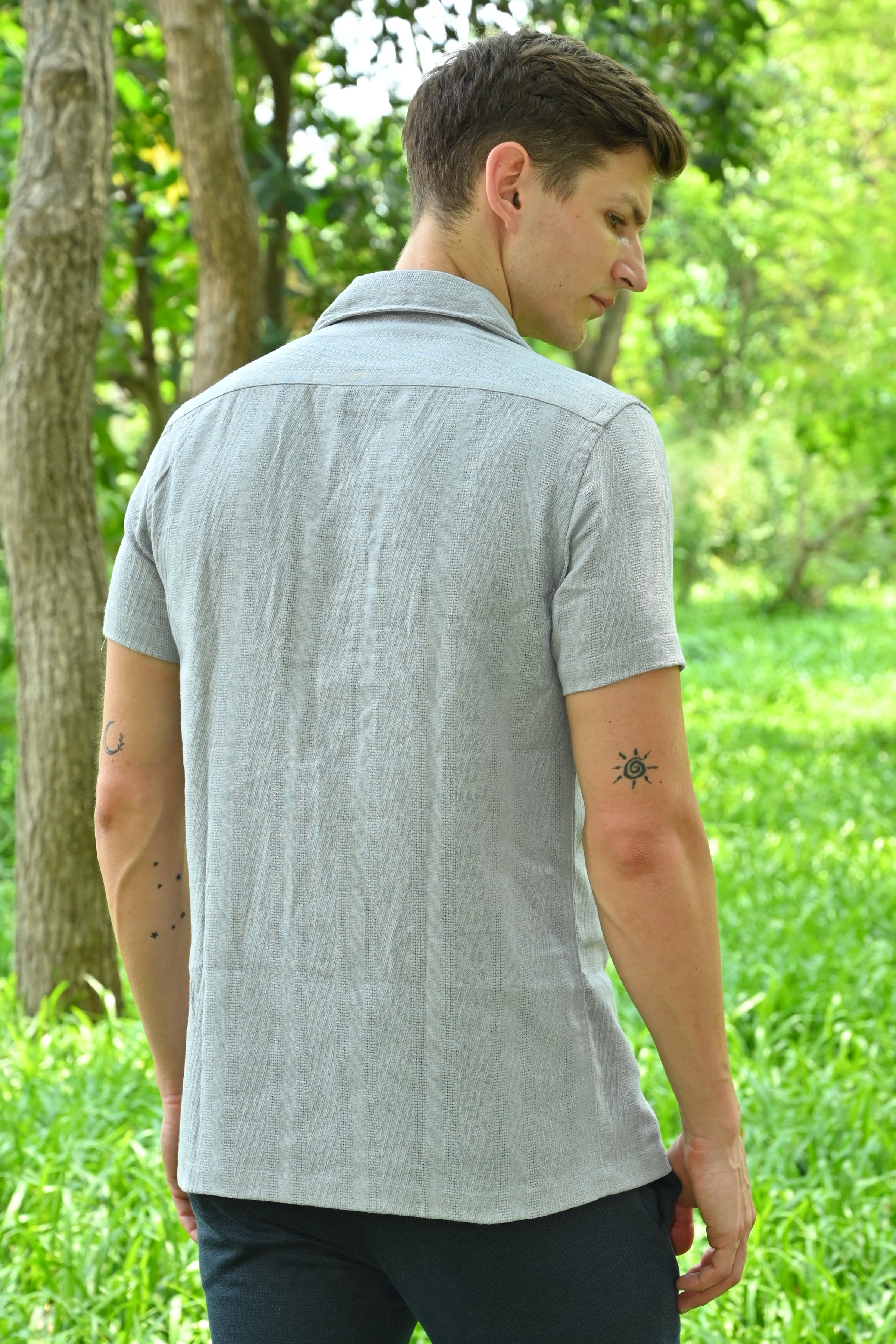Men Walker Structured Pocketed Plain Shirt Lavender