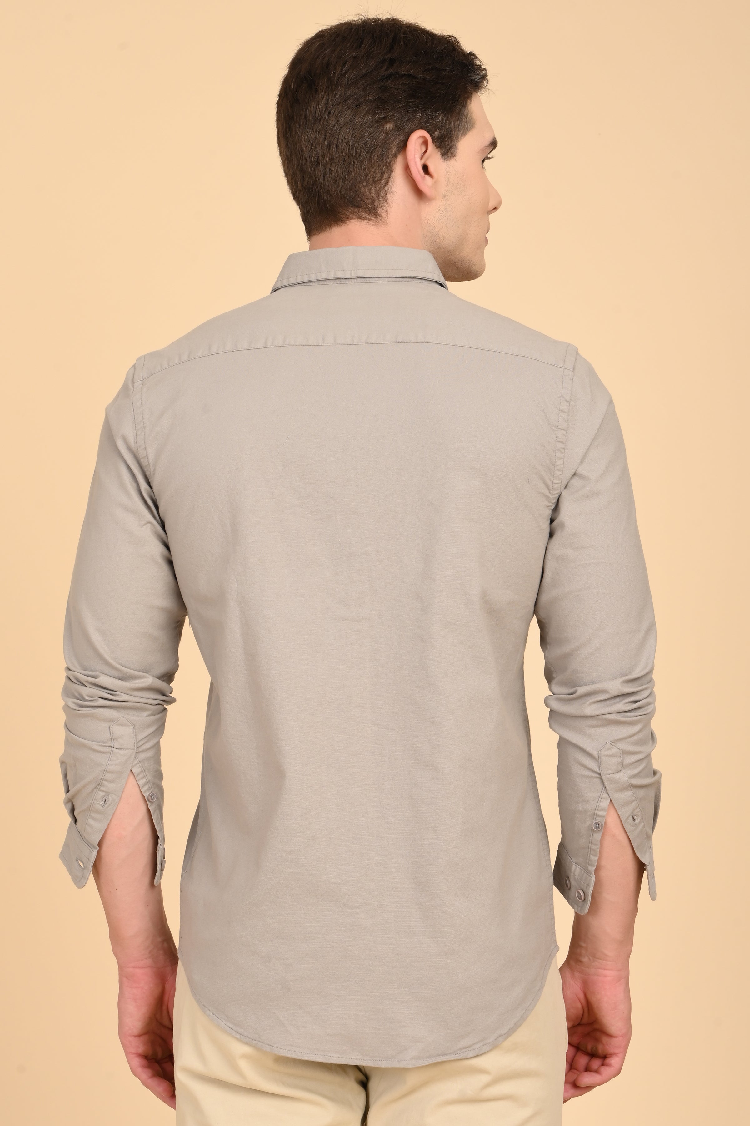 Men Janet Soft Peached Oxford Shirt Pista