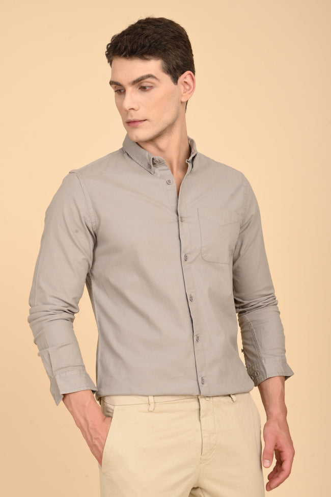 Men Janet Soft Peached Oxford Shirt Pista
