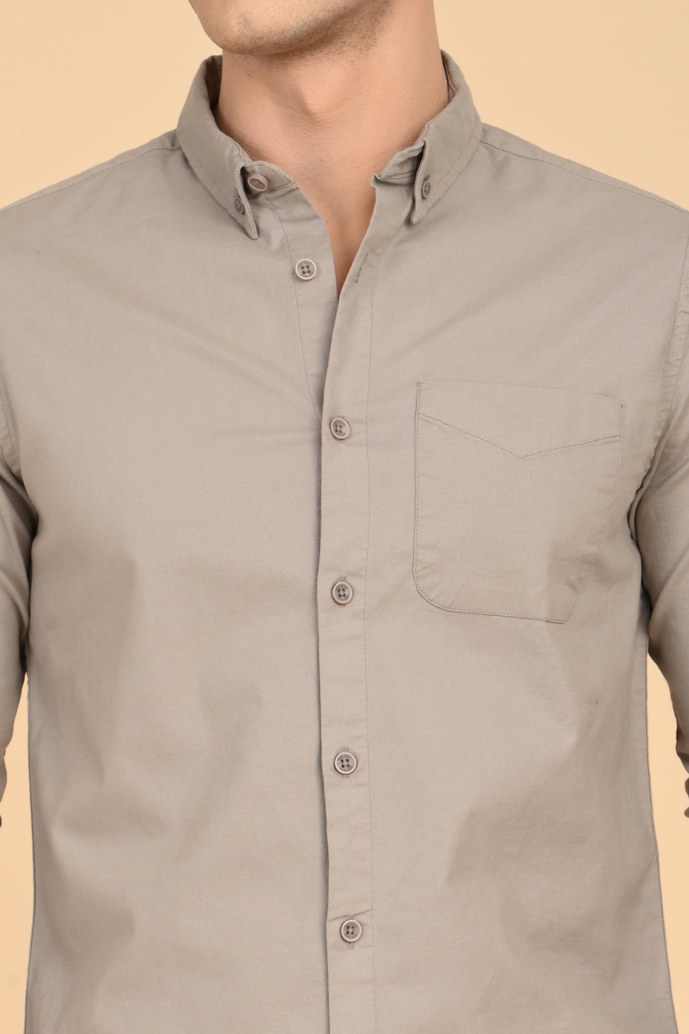 Men Janet Soft Peached Oxford Shirt Pista