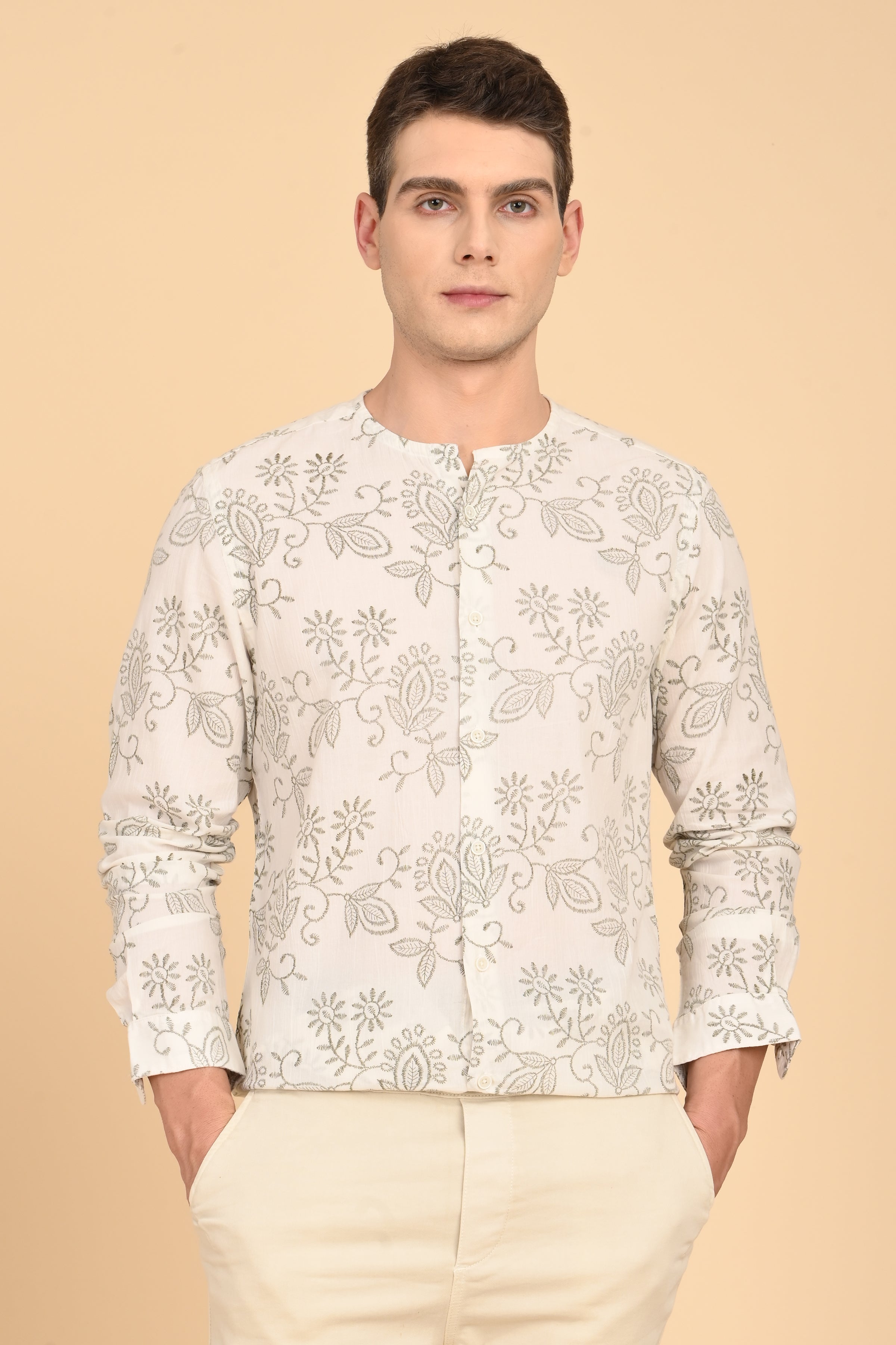 Men Crinkle Printed Shirt