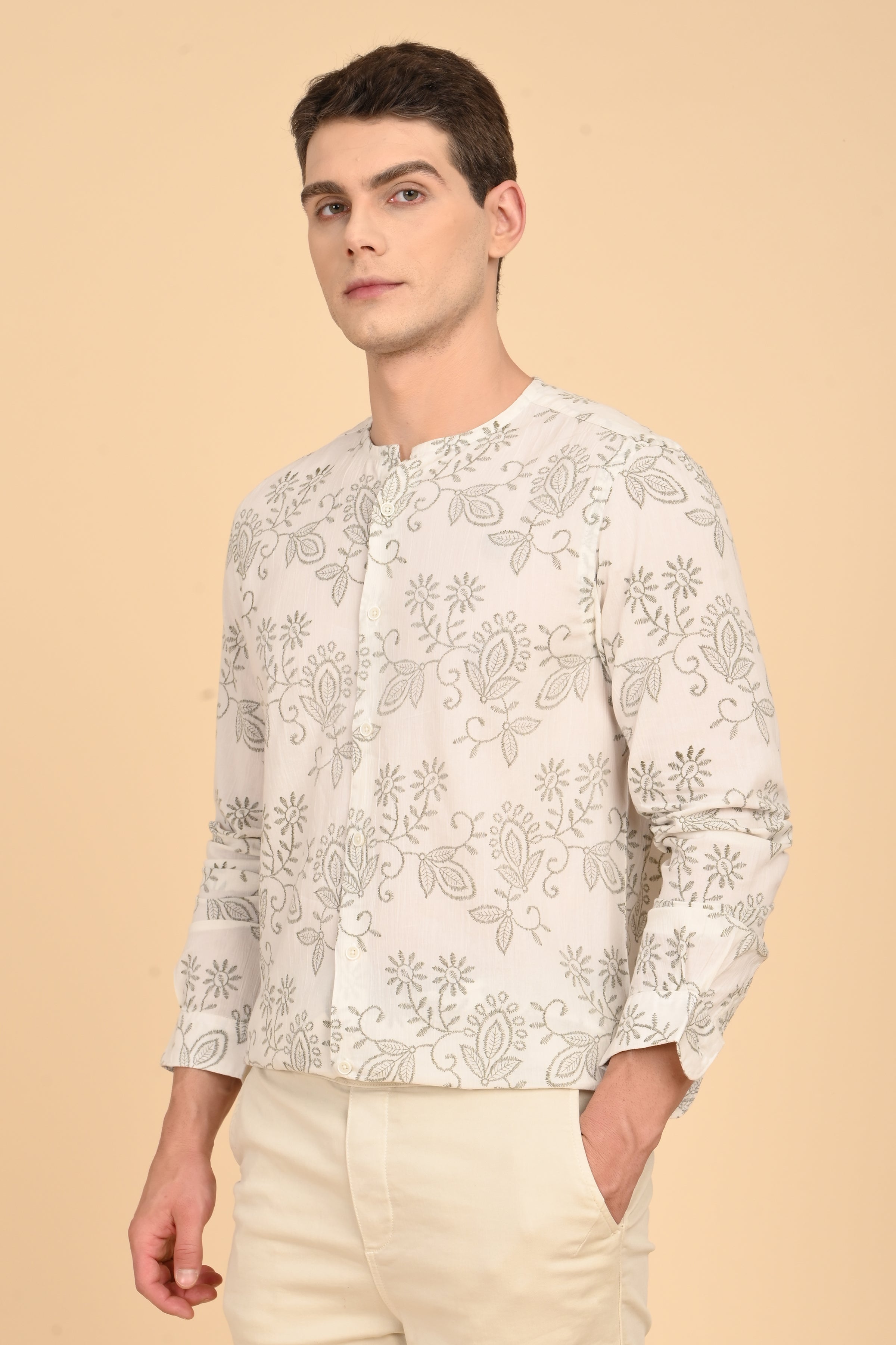 Men Crinkle Printed Shirt