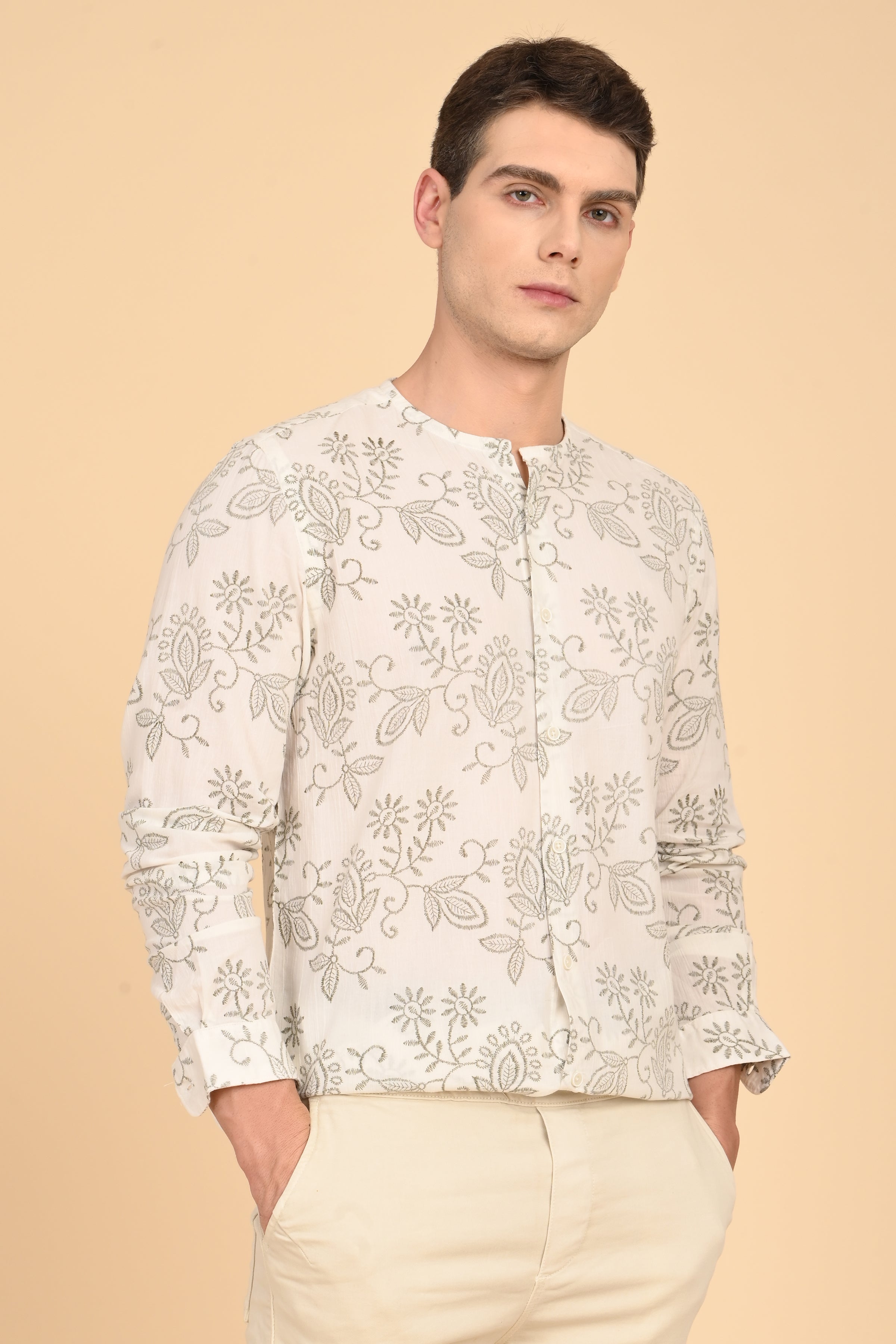 Men Crinkle Printed Shirt