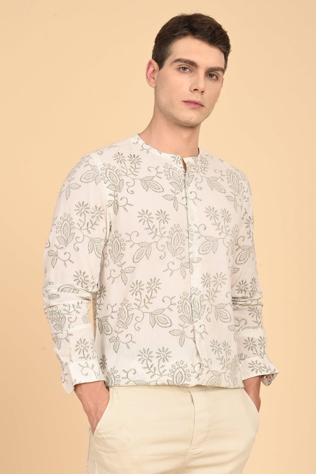 Men Crinkle Printed Shirt